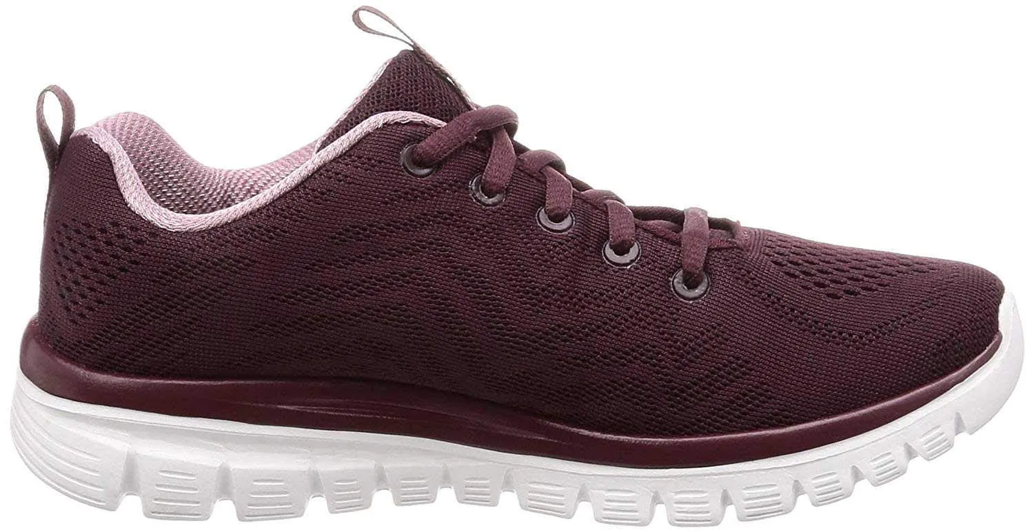 Skechers Donna Graceful Get Connected Trainers, Wine Mesh/Lavender Trim, 39.5 EU - immagine 4