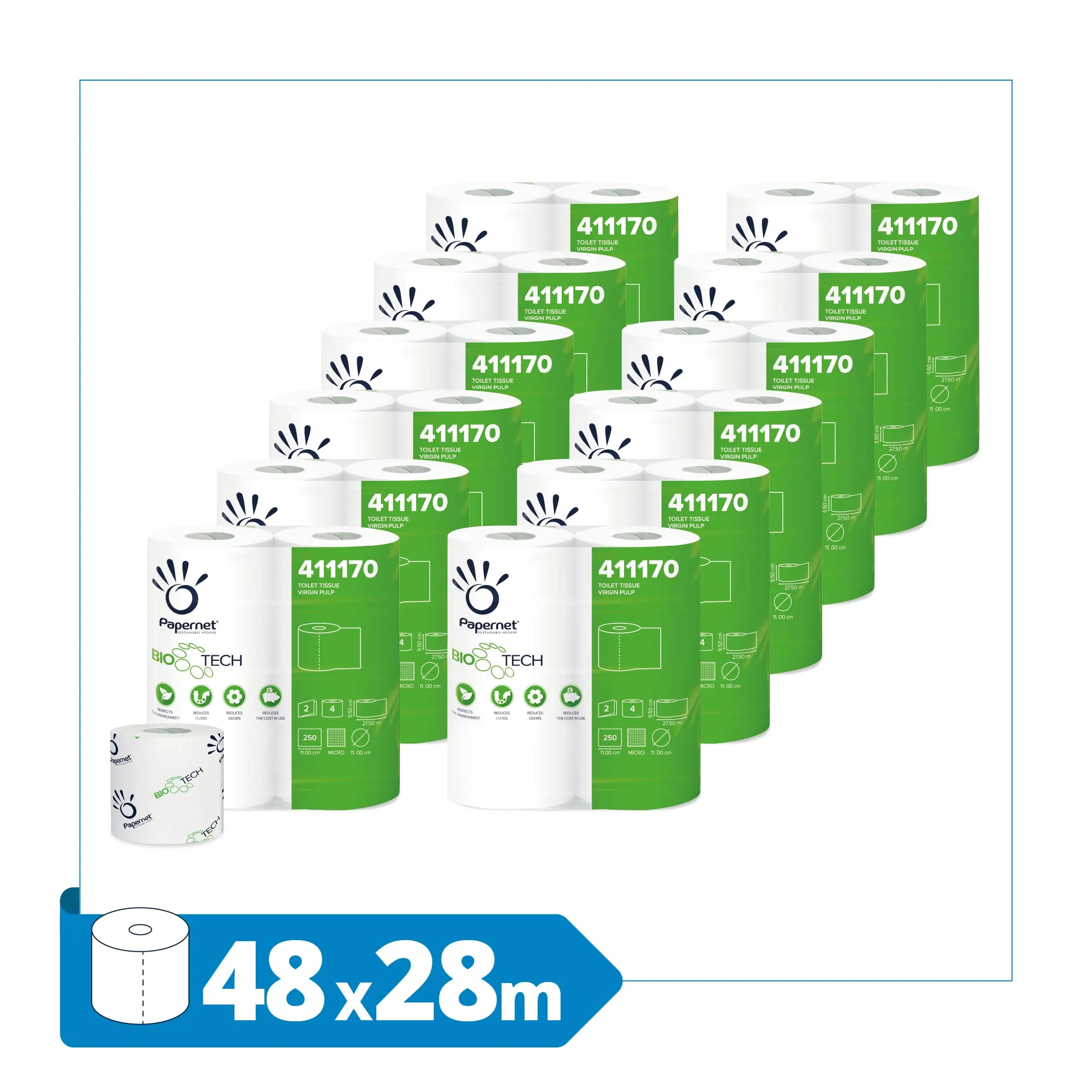 Papernet Bio Tech Carta Igienica 2 Veli, 48 Rotoli - immagine 2