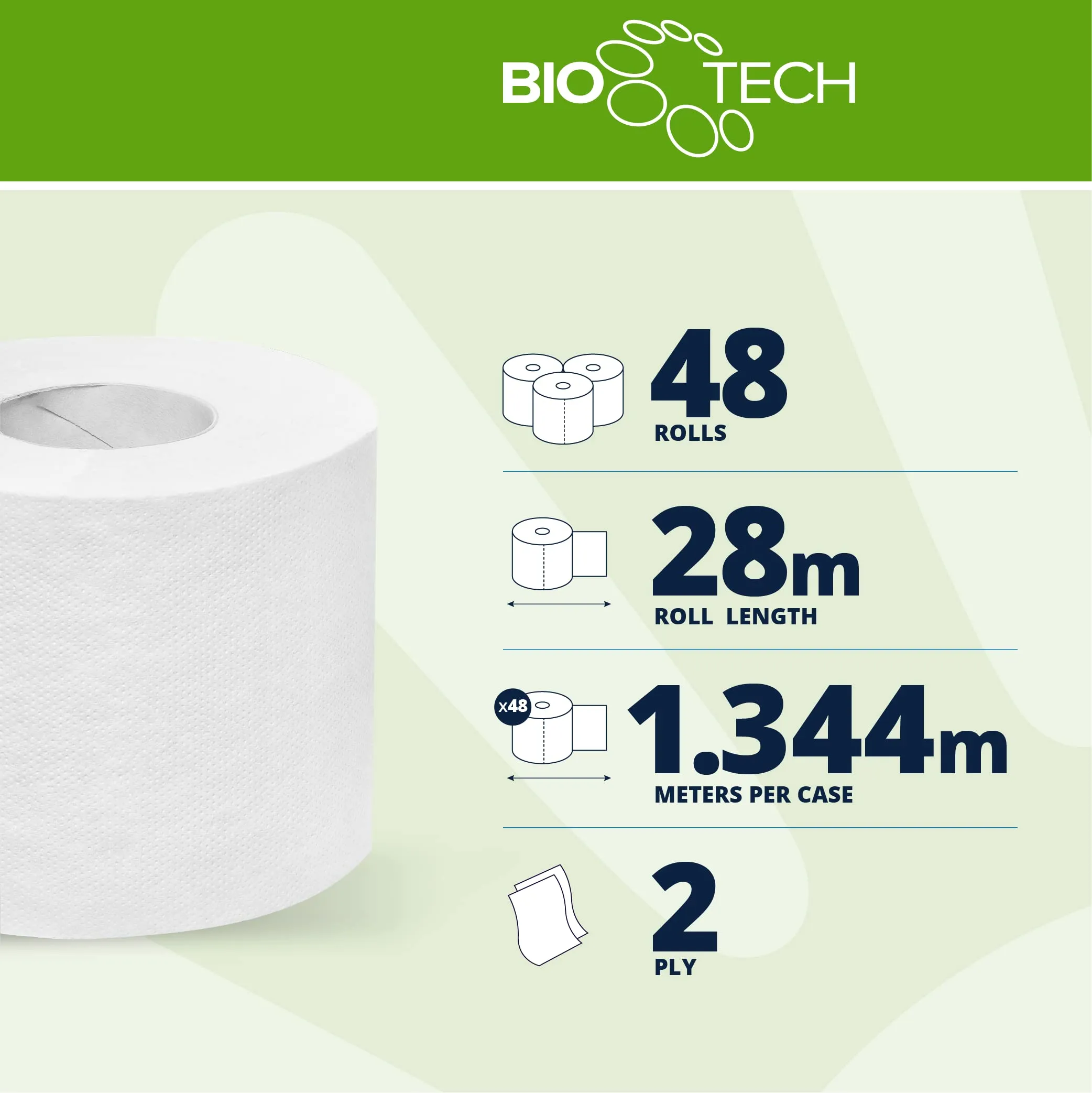 Papernet Bio Tech Carta Igienica 2 Veli, 48 Rotoli - immagine 3