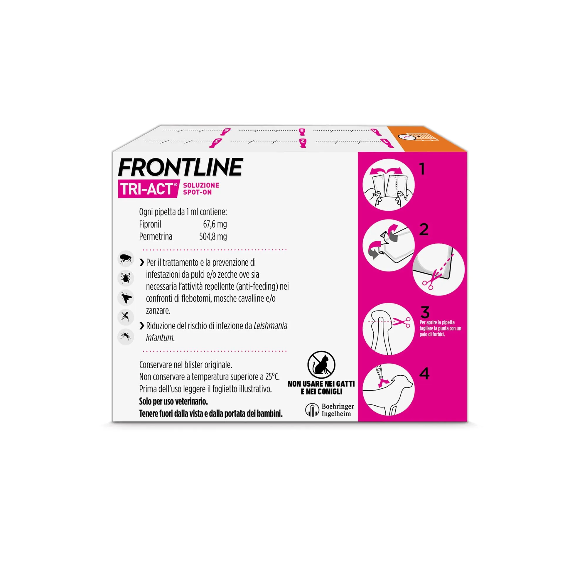 Frontline Tri-Act per Cani 5-10kg, 6 pipette - immagine 2