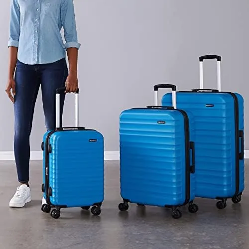 Amazon Basics Set Valigie Rigide ABS Espandibili (Piccola, Media, Grande), Azzurro - immagine 6