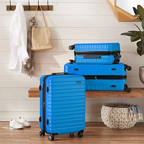 Amazon Basics Set Valigie Rigide ABS Espandibili (Piccola, Media, Grande), Azzurro - immagine 7