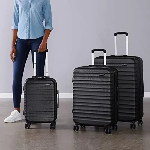 Amazon Basics Set Valigie Rigide ABS Espandibili (Piccola, Media, Grande) - Nero - immagine 6