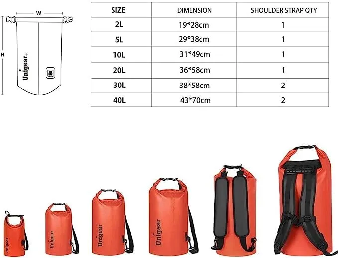 Unigear Borsa Impermeabile Dry Bag 5L Arancione - immagine 3