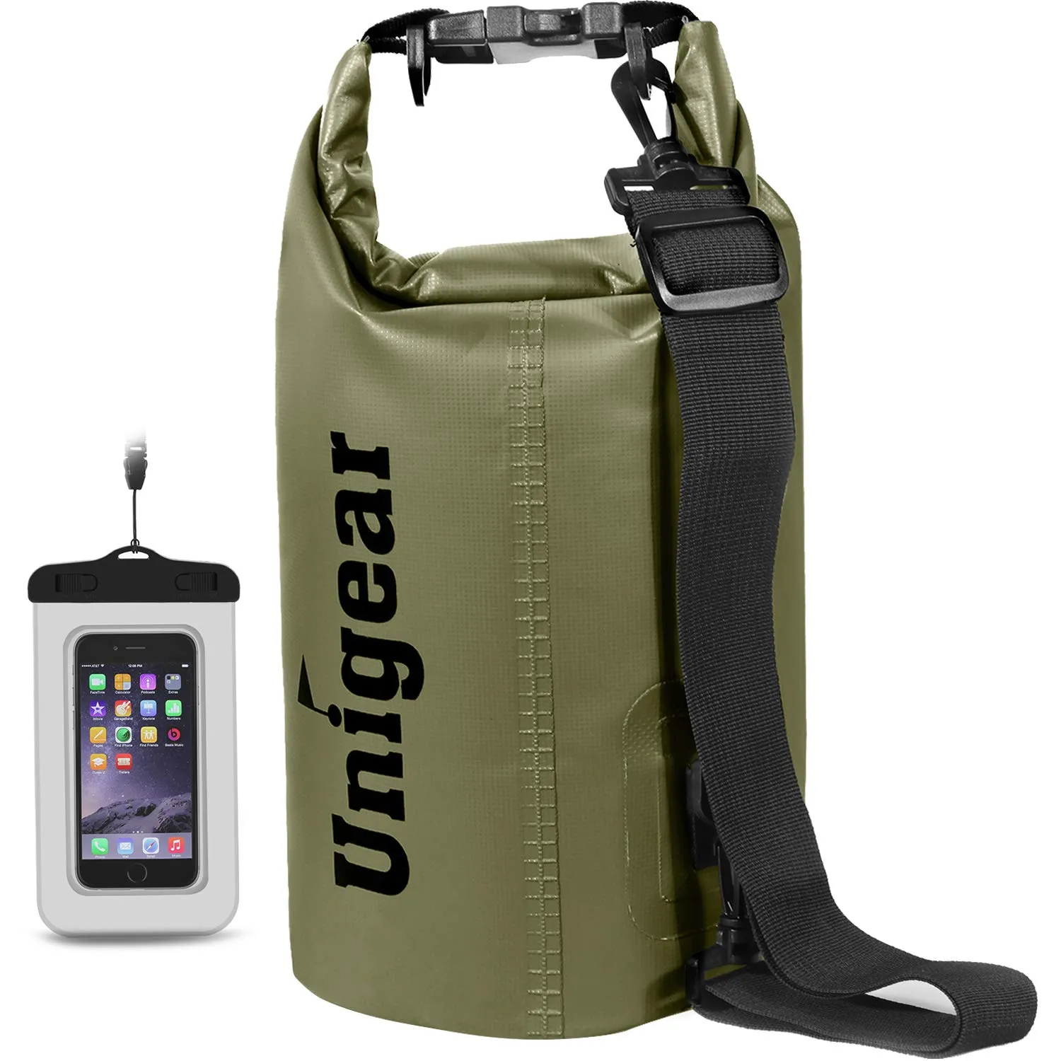 Unigear Borsa Impermeabile Dry Bag 30L Verde Militare - immagine 1