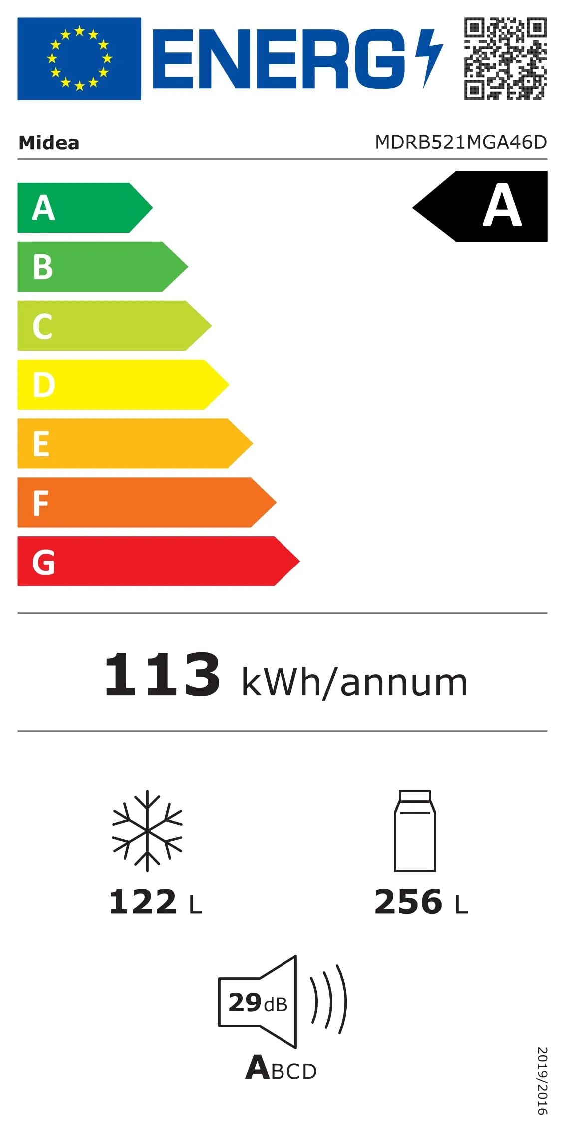 Midea Frigorifero Combinato Total No Frost 378L Classe A MDRB521MGA46D Inox - immagine 8