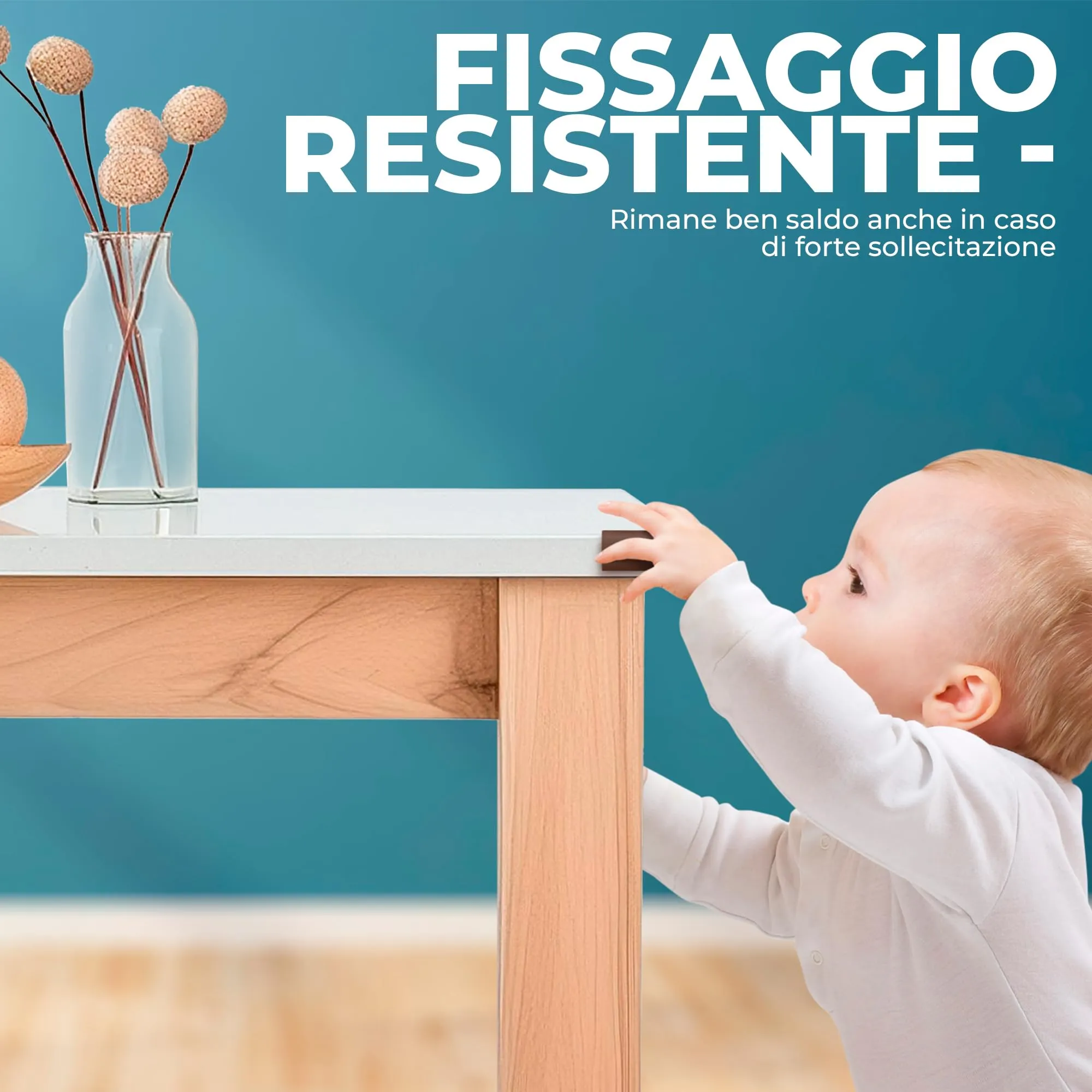 Hoffenbach Paraspigoli Angolari in Gomma per Bambini, 12 Pezzi, Marrone - immagine 4
