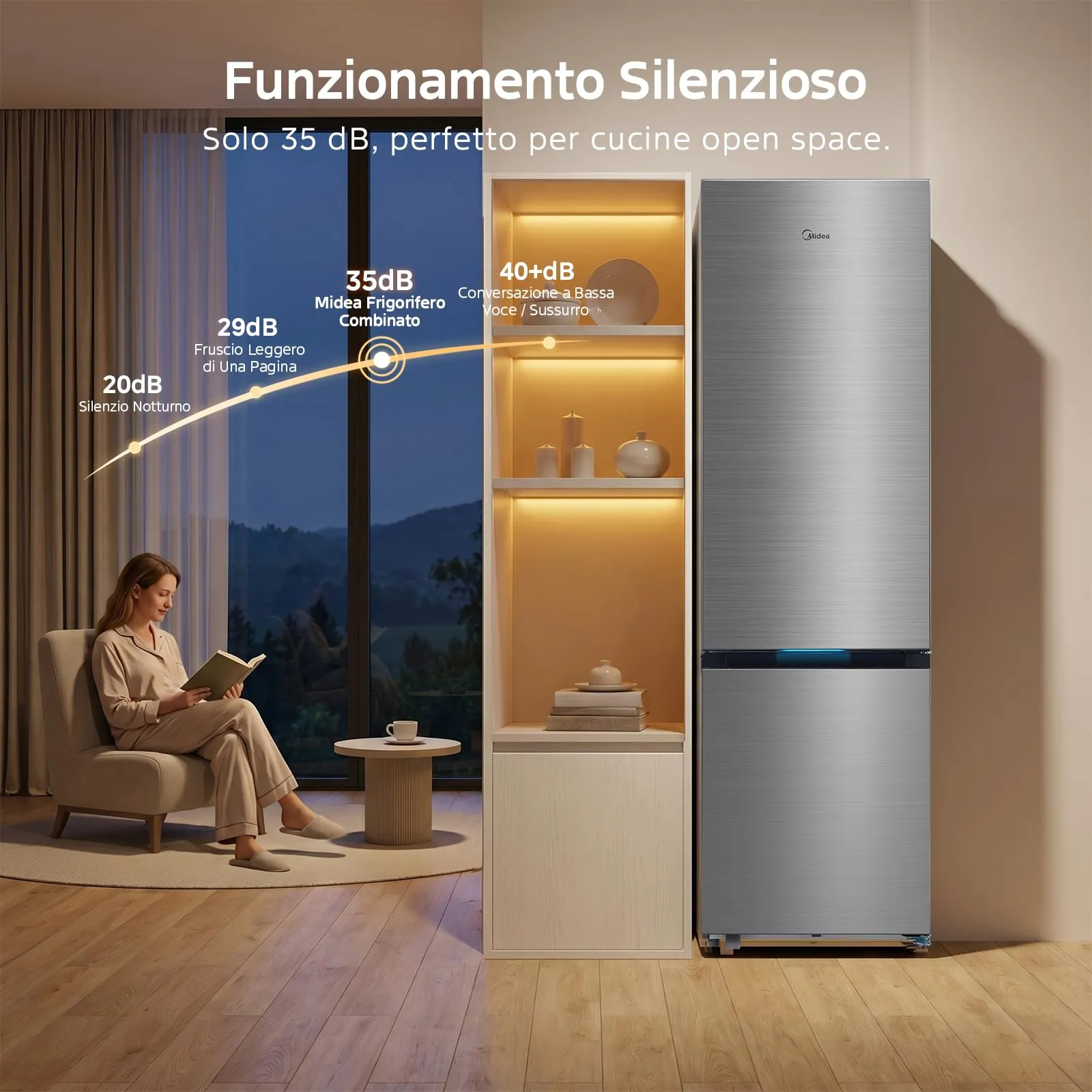 Midea Space Master No Frost Combinato 442L, MERB445MIC46 - immagine 5