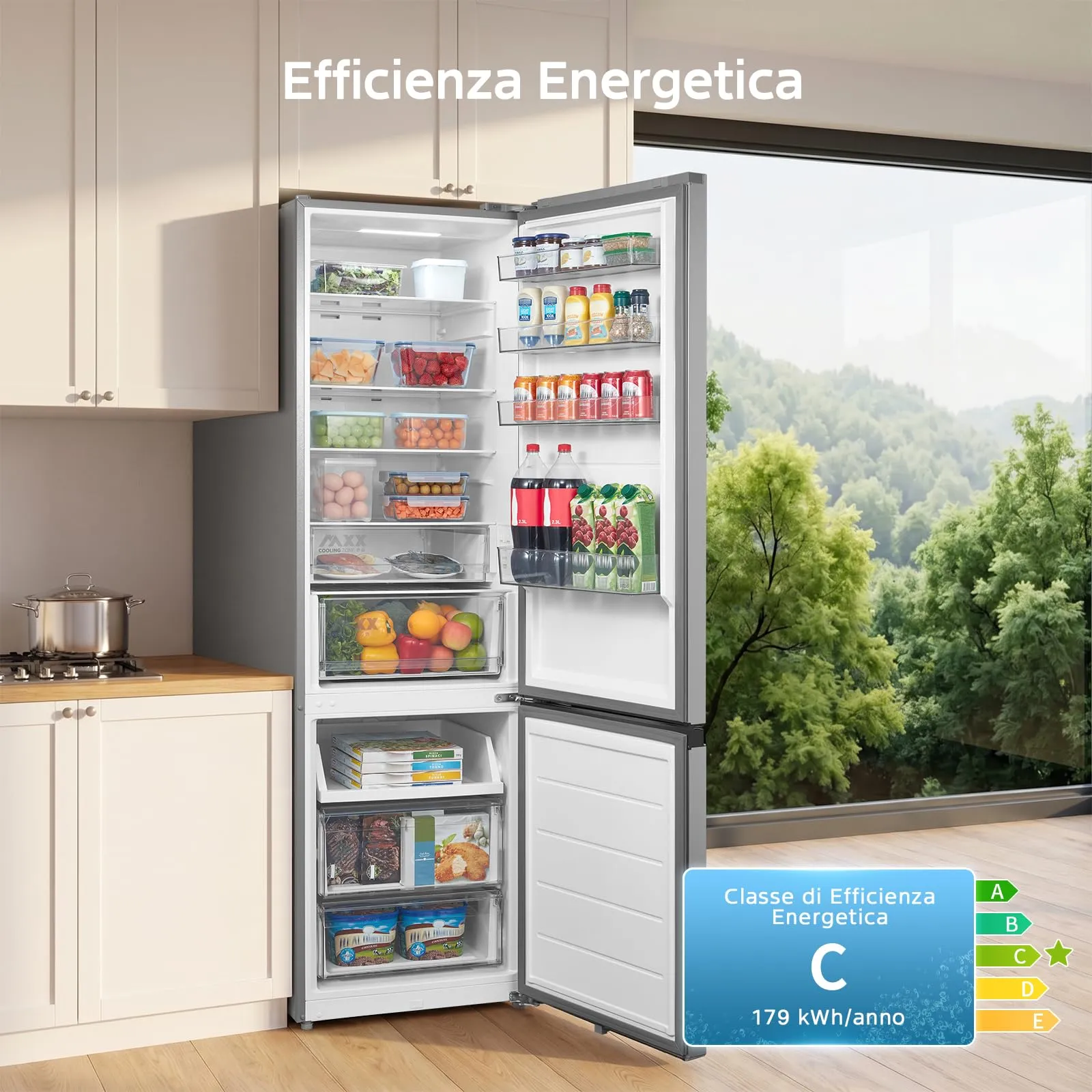 Midea Space Master No Frost Combinato 442L, MERB445MIC46 - immagine 6