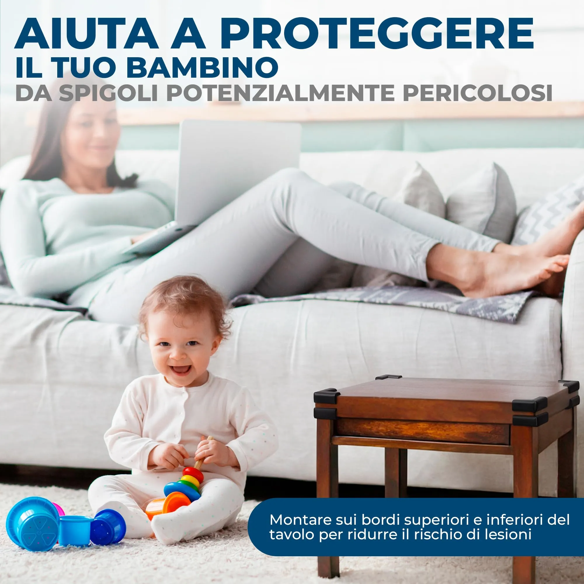 Hoffenbach Paraspigoli Angolari in Gomma per Bambini, 20 Pezzi, Nero - immagine 2