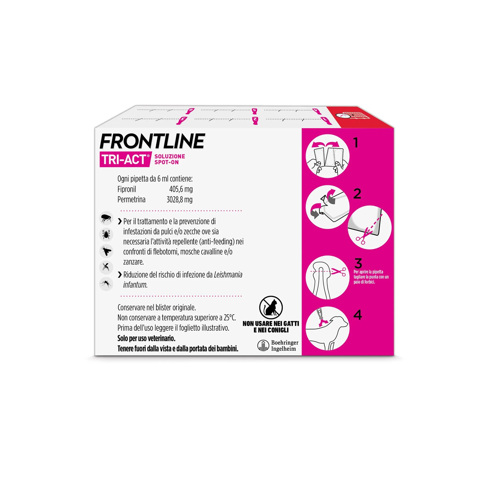 Frontline Tri-Act Antiparassitario Cani 40-60kg, 6 Pipette - immagine 2