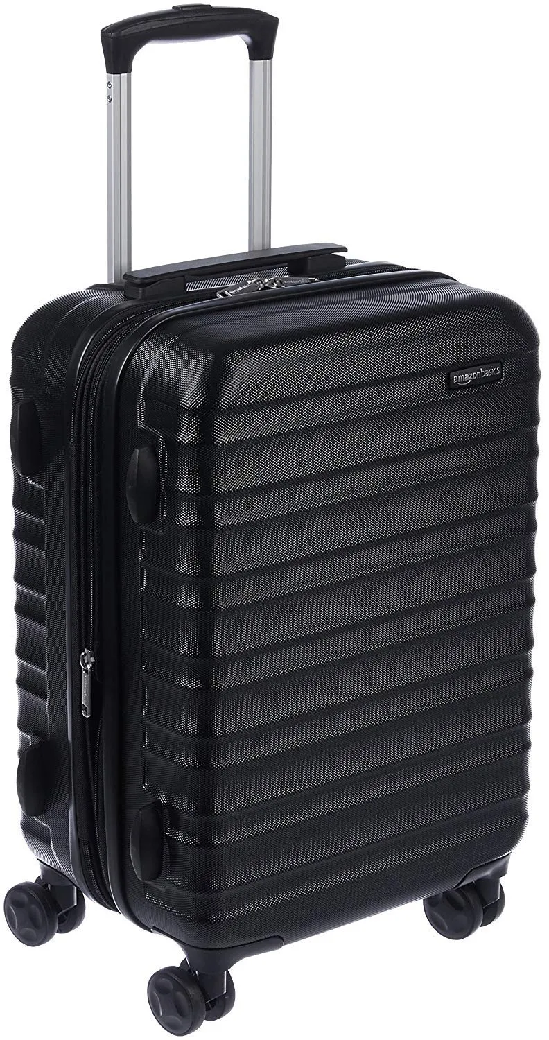 Amazon Basics Valigia Rigida Piccola Espandibile in ABS, 4 Ruote Doppie, 55 x 37,5 x 25,5cm - Nero - immagine 1