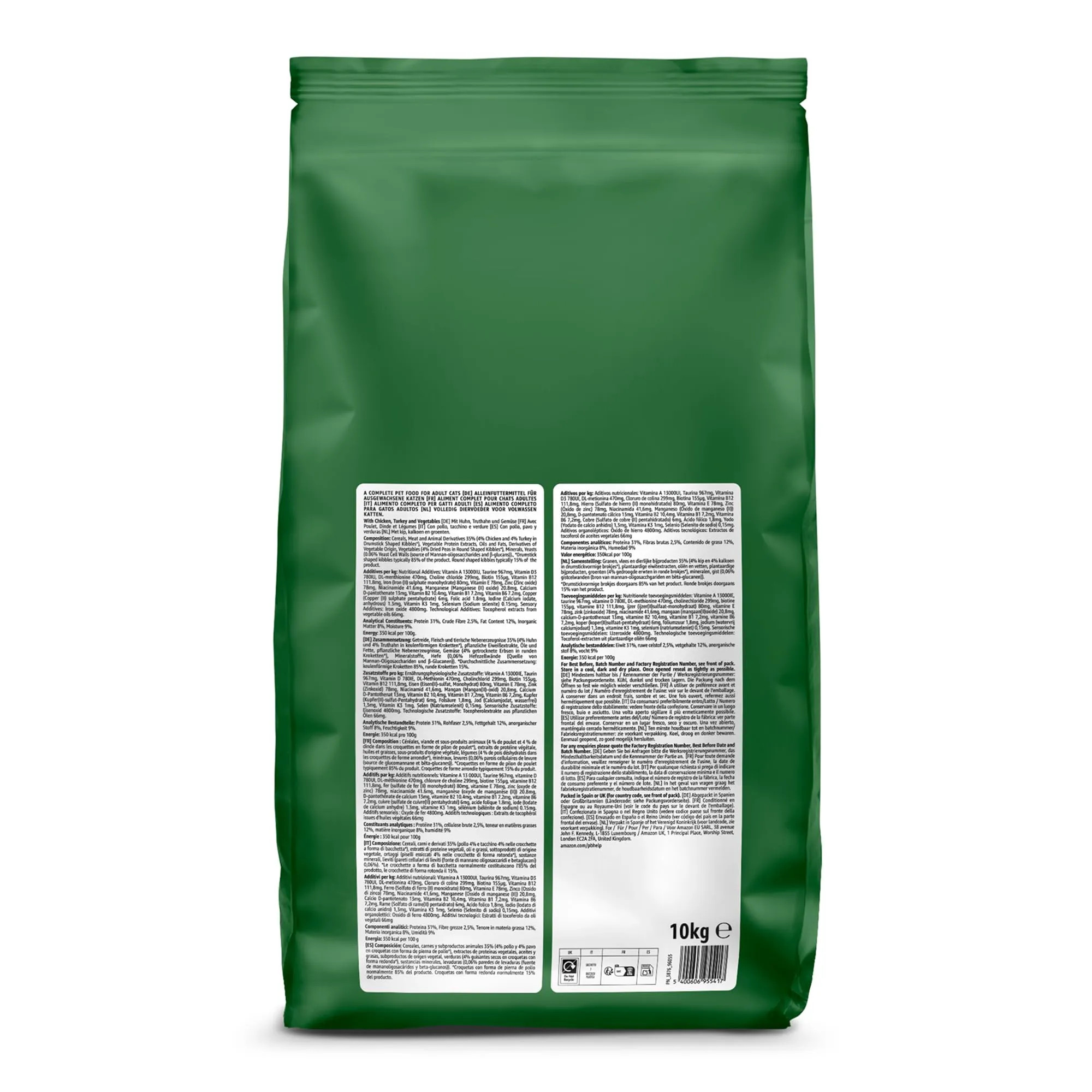by Amazon Alimento secco completo per gatti adulti con pollo, tacchino e verdure, 10 kg - immagine 8