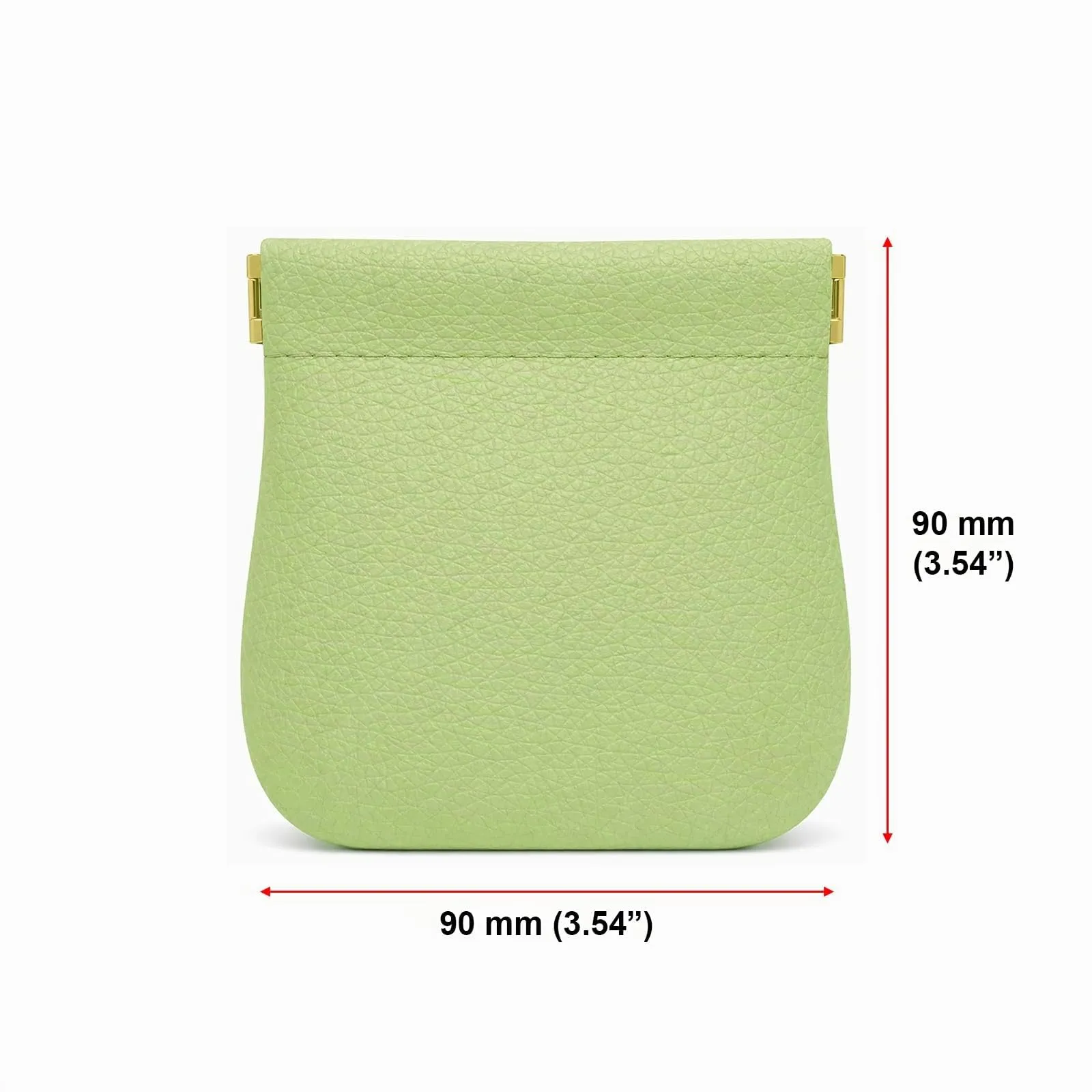 FAST WORLD SHOPPING Portamonete in Vera Pelle Made in Italy con Chiusura a Molla Snap (Verde Pistacchio) - immagine 2