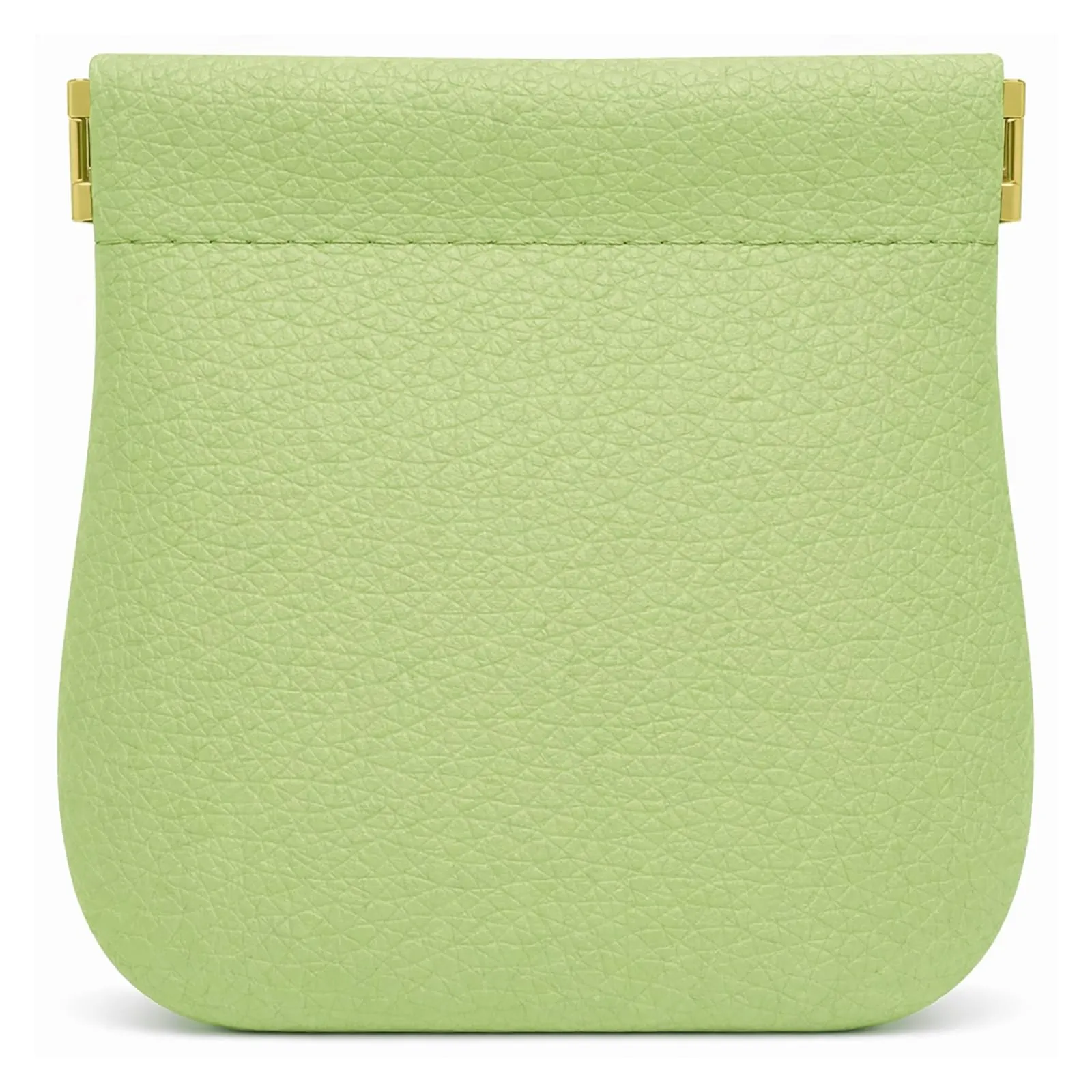 FAST WORLD SHOPPING Portamonete in Vera Pelle Made in Italy con Chiusura a Molla Snap (Verde Pistacchio) - immagine 3