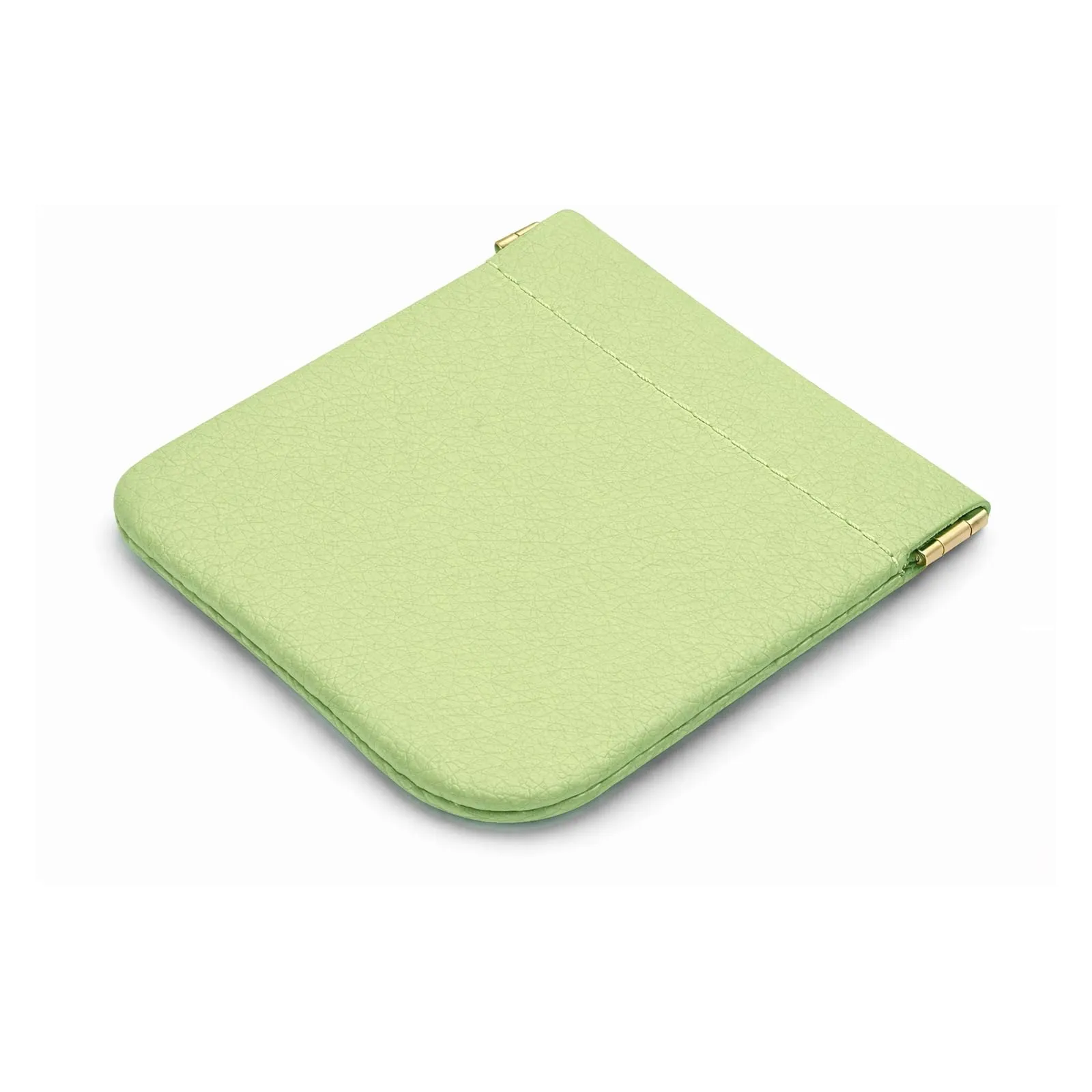 FAST WORLD SHOPPING Portamonete in Vera Pelle Made in Italy con Chiusura a Molla Snap (Verde Pistacchio) - immagine 5