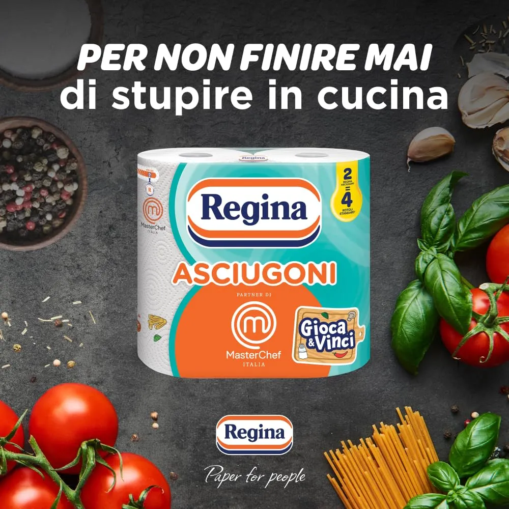 Regina Asciugoni, Carta Cucina 2 Veli, 2 Rotoli - immagine 3