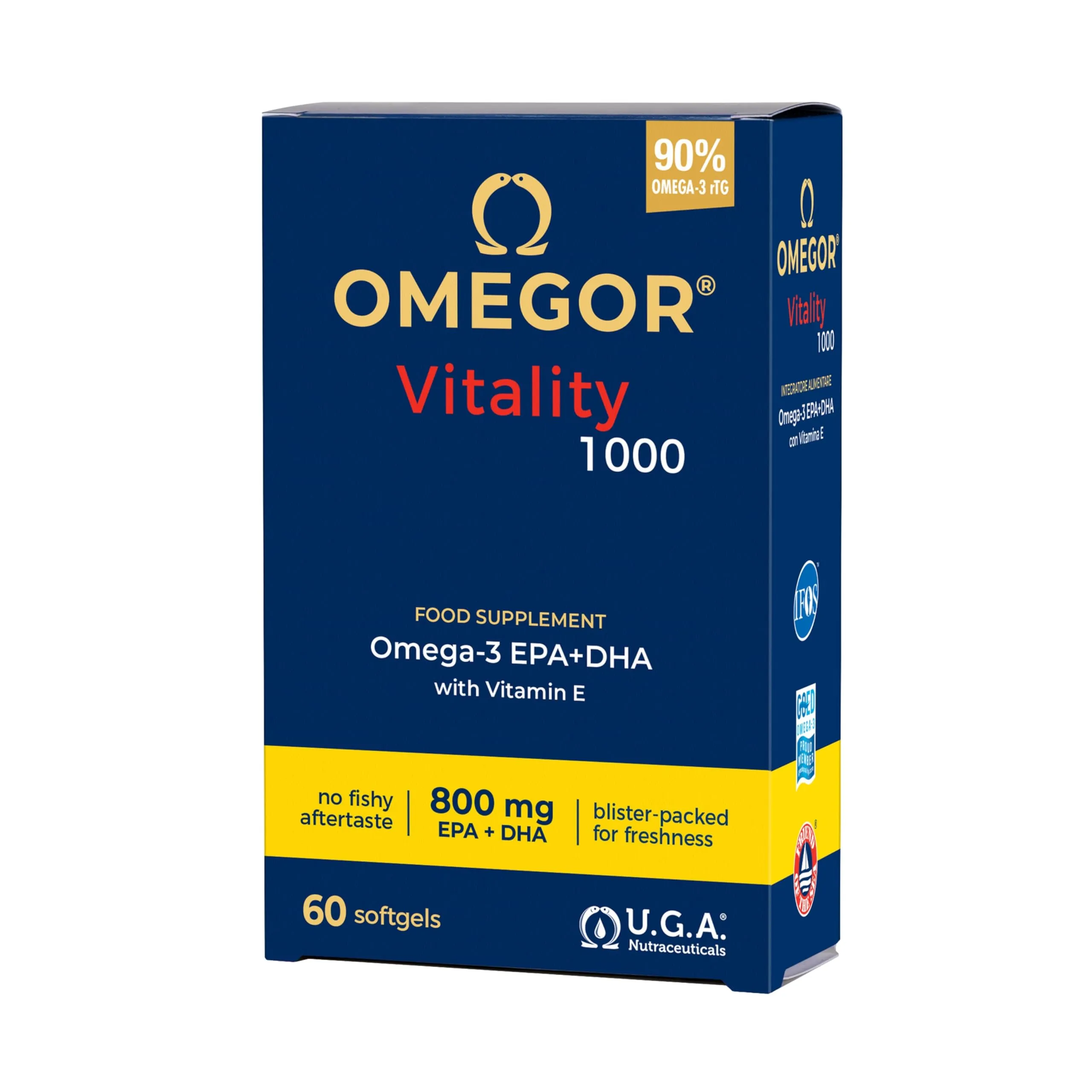 Omegor Vitality 1000 Omega 3 - EPA 535mg e DHA 268mg - 60 Capsule - immagine 1
