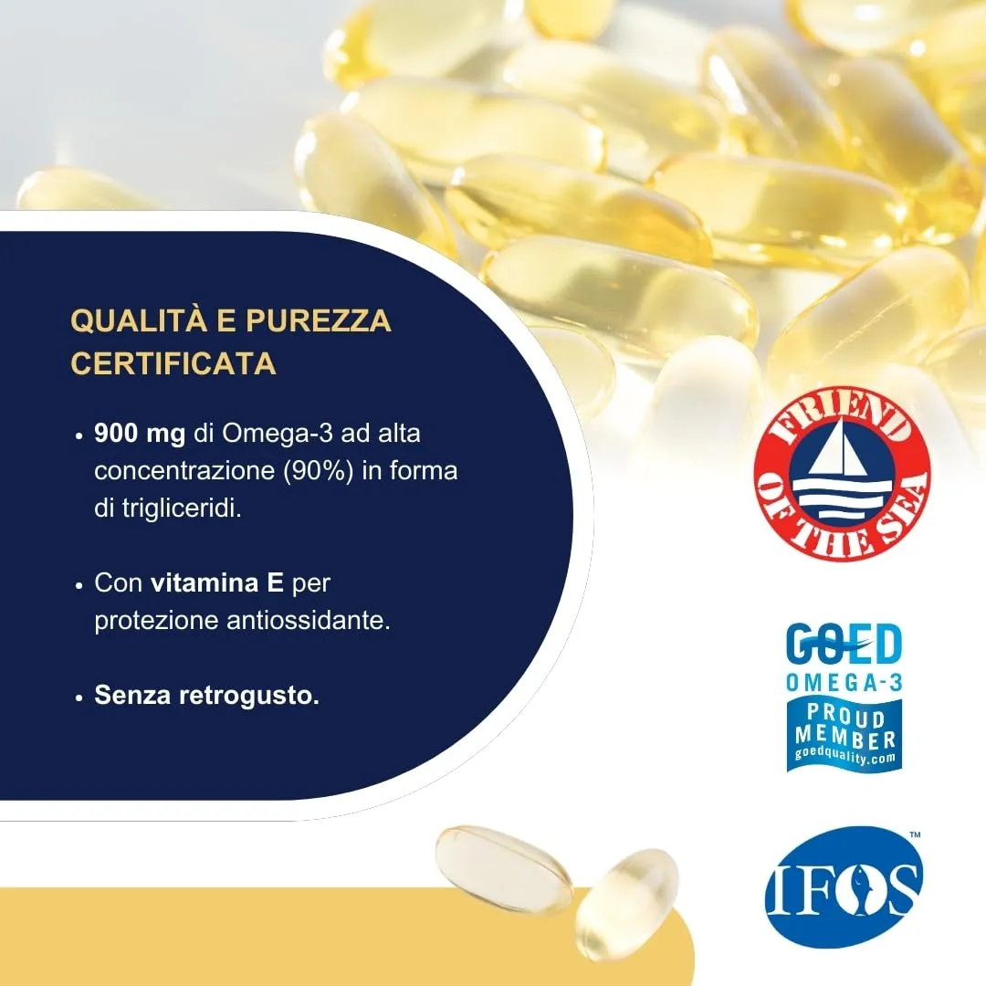 Omegor Vitality 1000 Omega 3 - EPA 535mg e DHA 268mg - 60 Capsule - immagine 7
