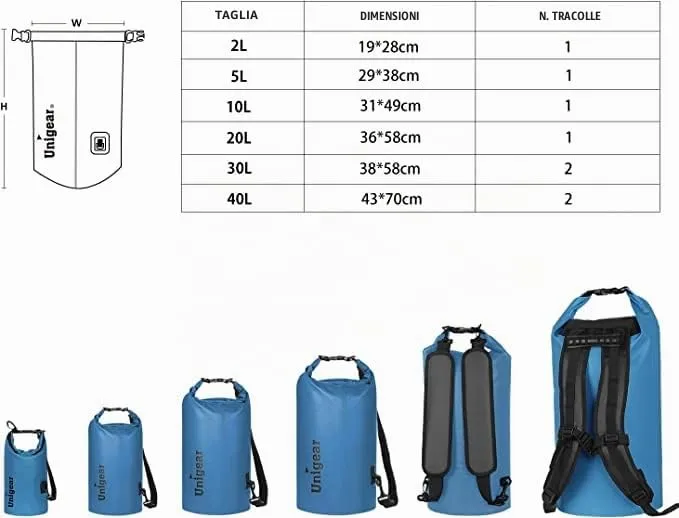 Unigear Borsa Impermeabile 30L con Custodia per Telefono - immagine 3