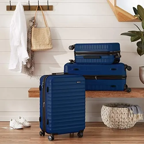 Amazon Basics Set Valigie Rigide ABS Espandibili (Piccola, Media, Grande), Blu Navy - immagine 7