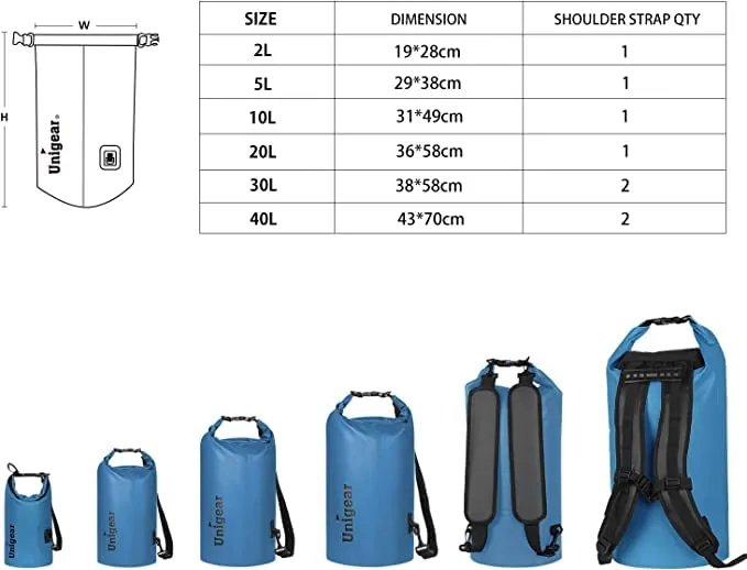 Unigear Borsa Impermeabile Dry Bag 20L Cielo Blu - immagine 3