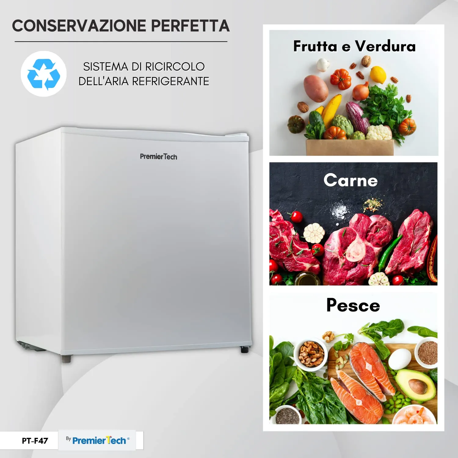 PremierTech Mini Frigo Bar 45 Litri PT-F47 Bianco - immagine 3