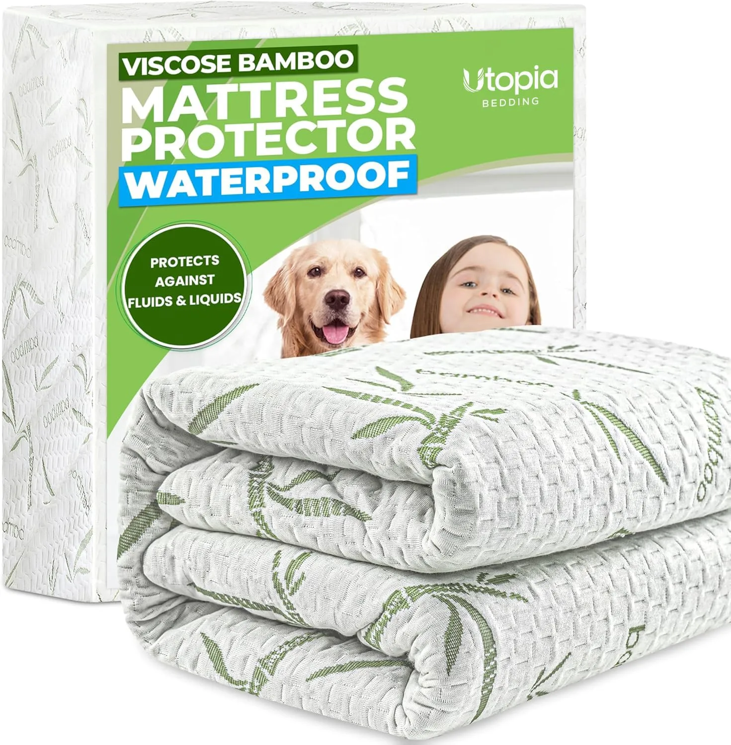 Utopia Bedding Coprimaterasso Impermeabile in Viscosa Premium, Full, Oeko-Tex Certified - immagine 1