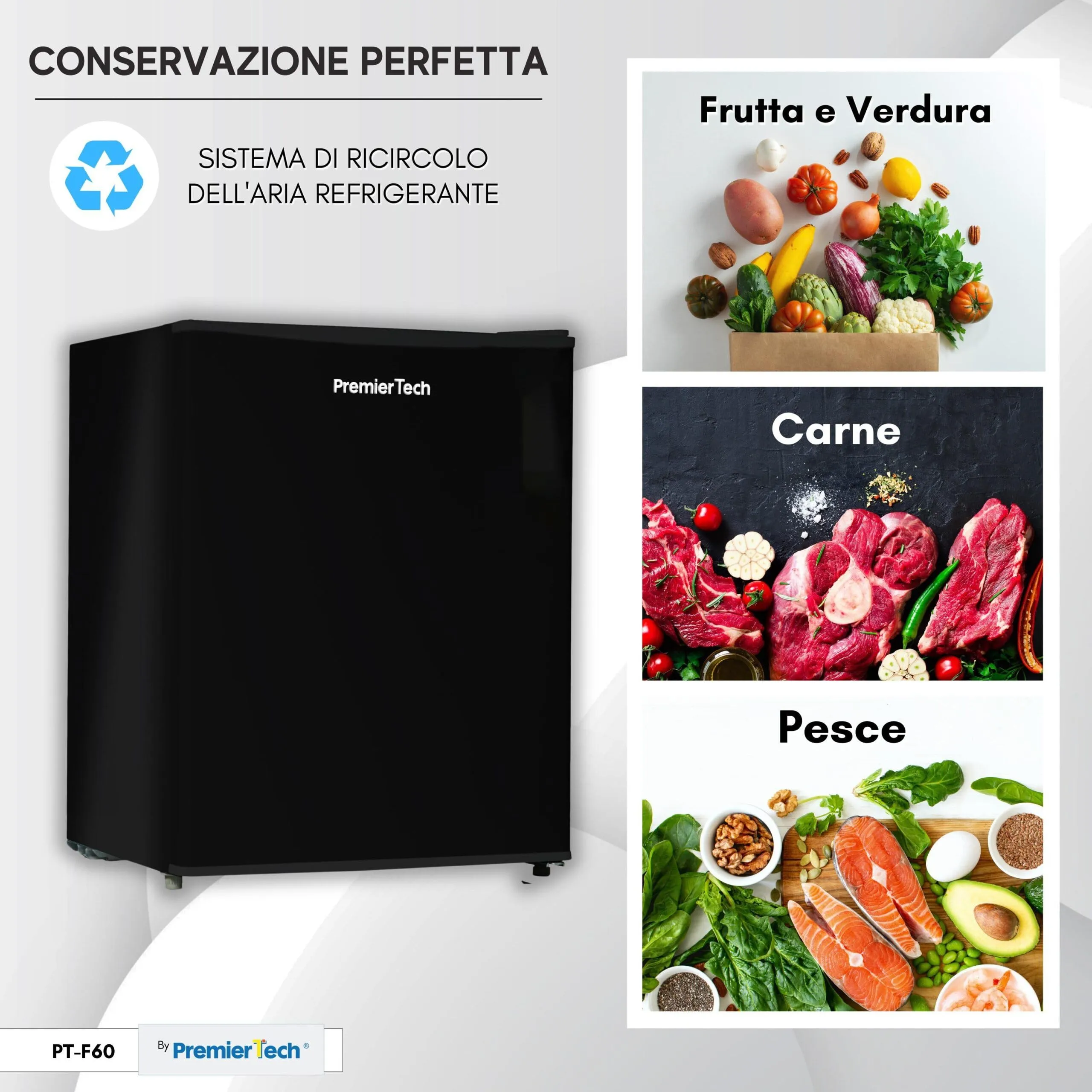 PremierTech Mini Frigo 58 Litri Nero PT-F60B - immagine 2