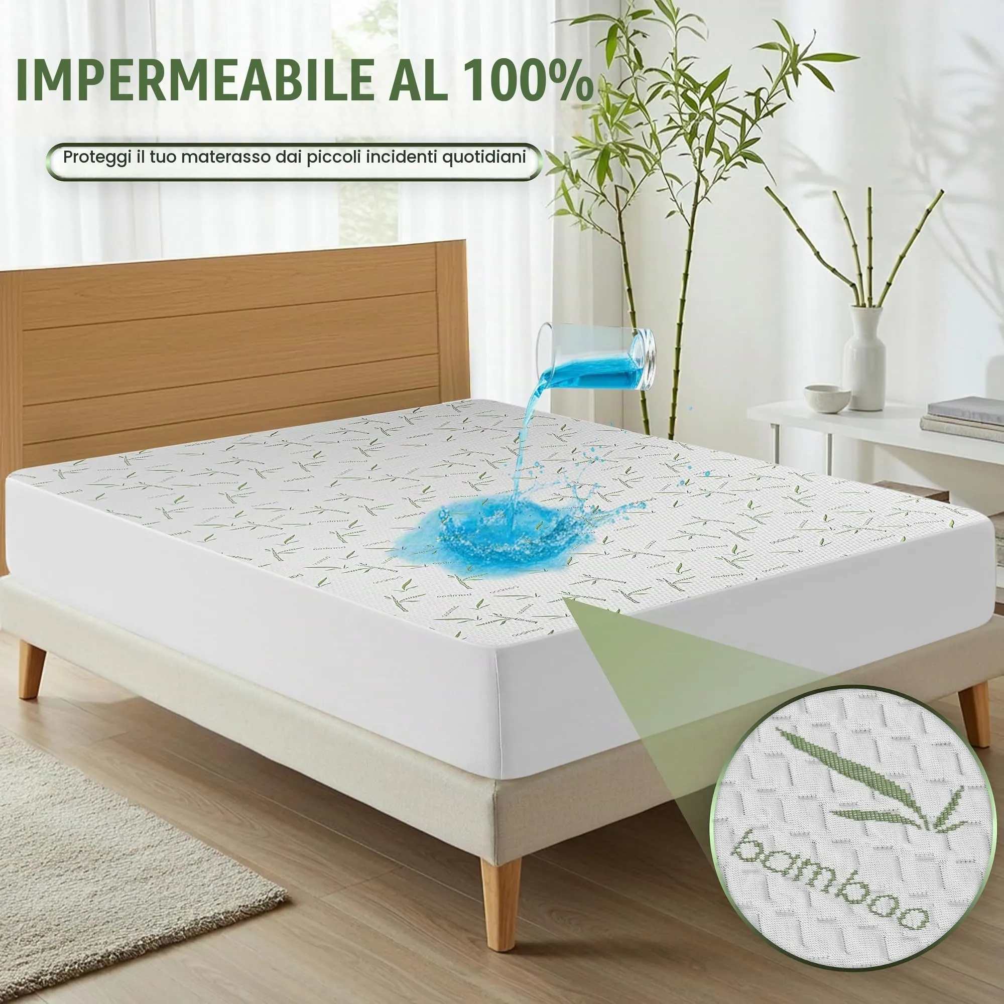 Utopia Bedding Coprimaterasso Impermeabile in Viscosa, California King, Oeko-Tex Certified - immagine 2