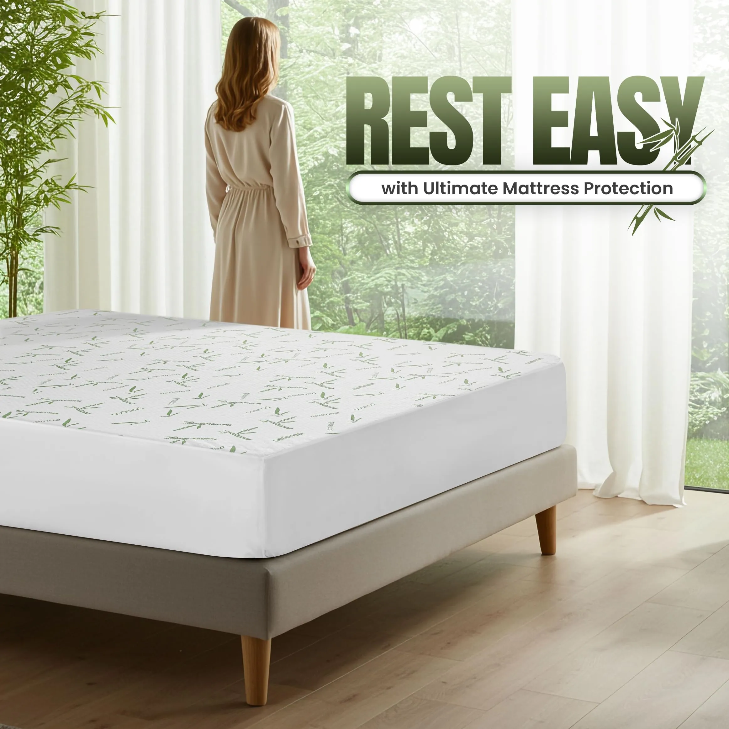 Utopia Bedding Coprimaterasso Impermeabile in Viscosa, California King, Oeko-Tex Certified - immagine 7