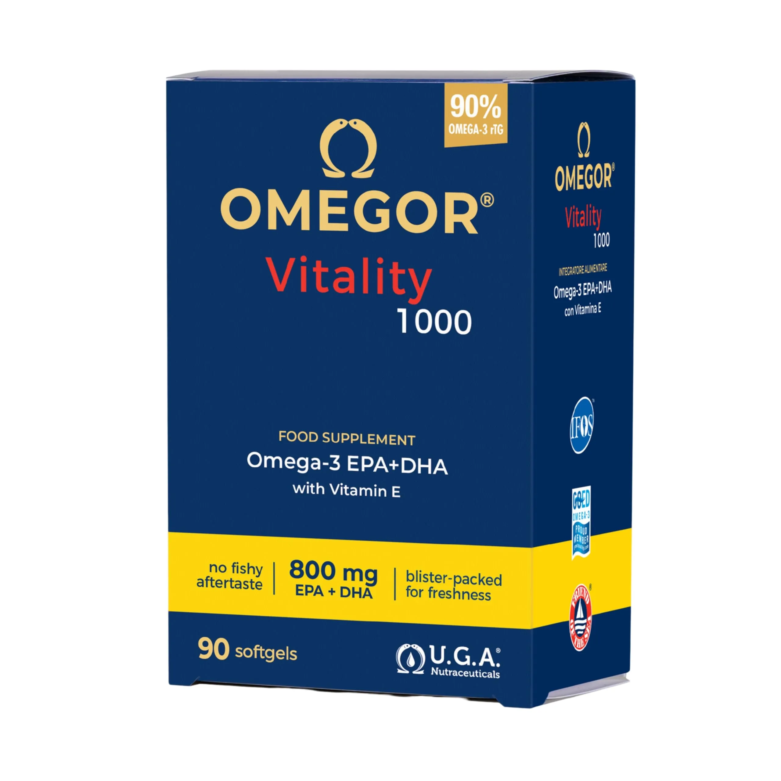 Omegor Vitality 1000 Omega 3 Olio di Pesce 1000mg, 90 capsule - immagine 1