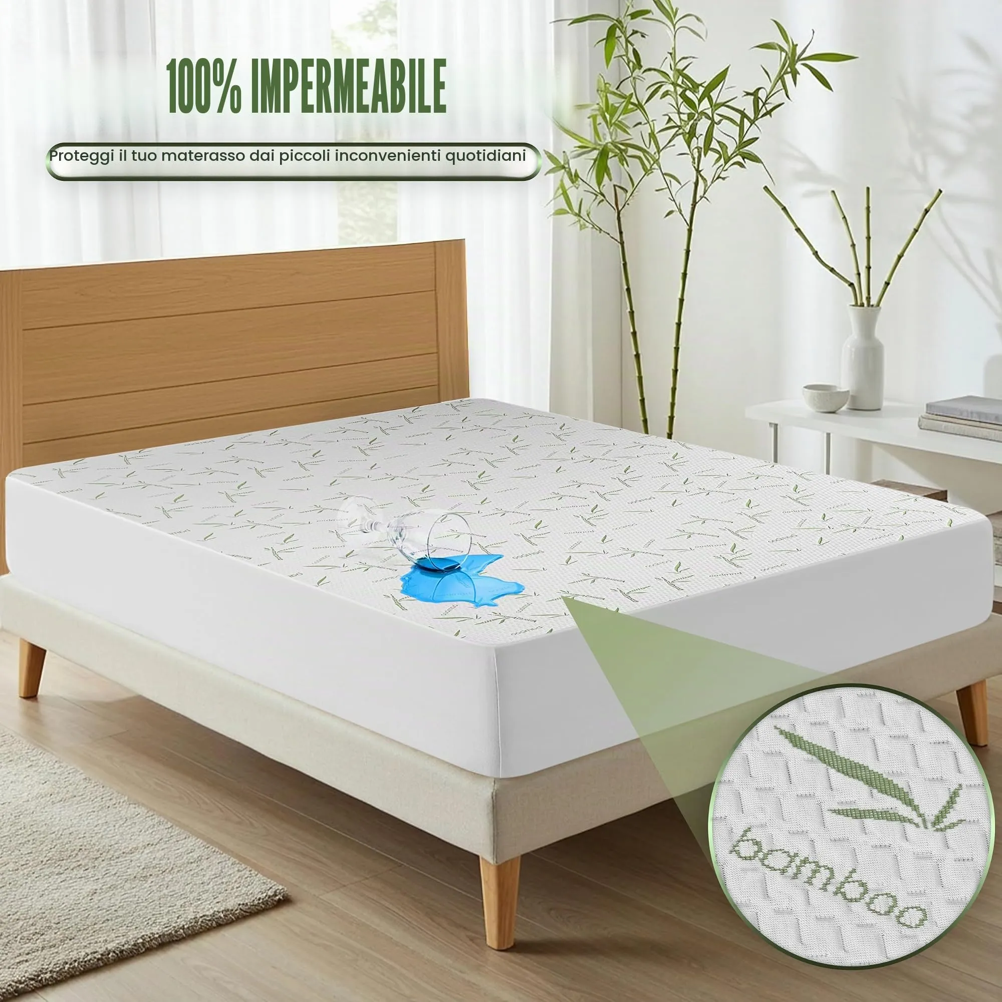 Utopia Bedding Coprimaterasso Impermeabile in Viscosa Premium, Oeko-Tex Certified, Bianco, Super King - immagine 2