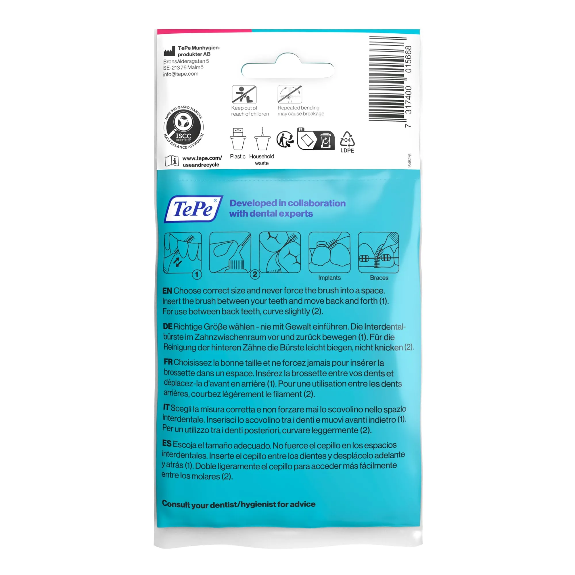 TePe Original Scovolini Interdentali, Rosa, 0.4mm, 8 pezzi - immagine 2