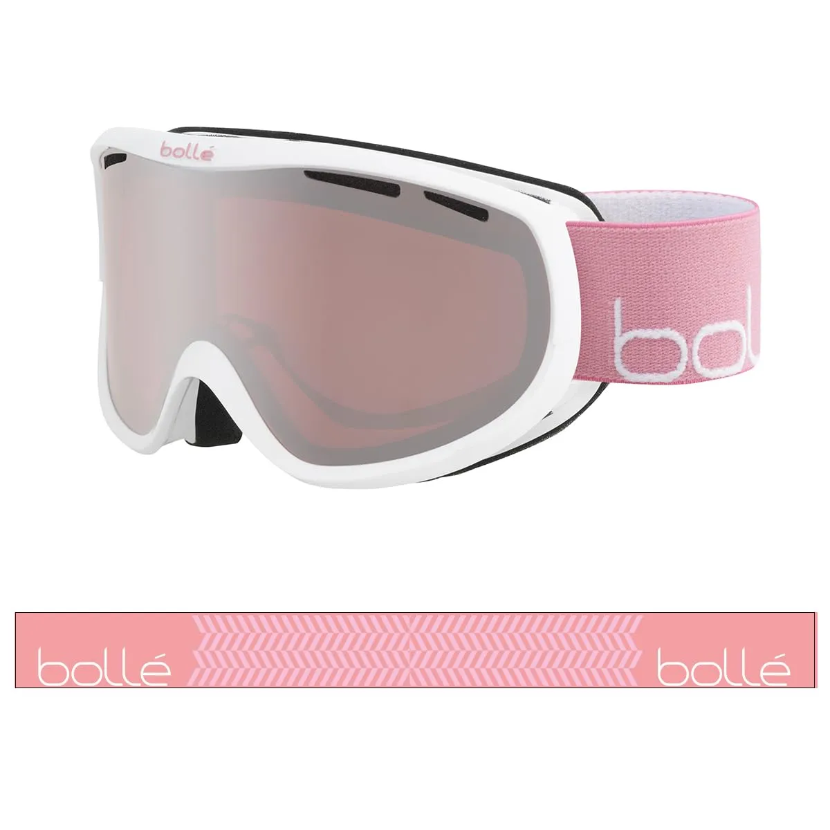Bollé Sierra Goggles, White Pink Shiny Vermillon, Cat 2, S-M - immagine 4
