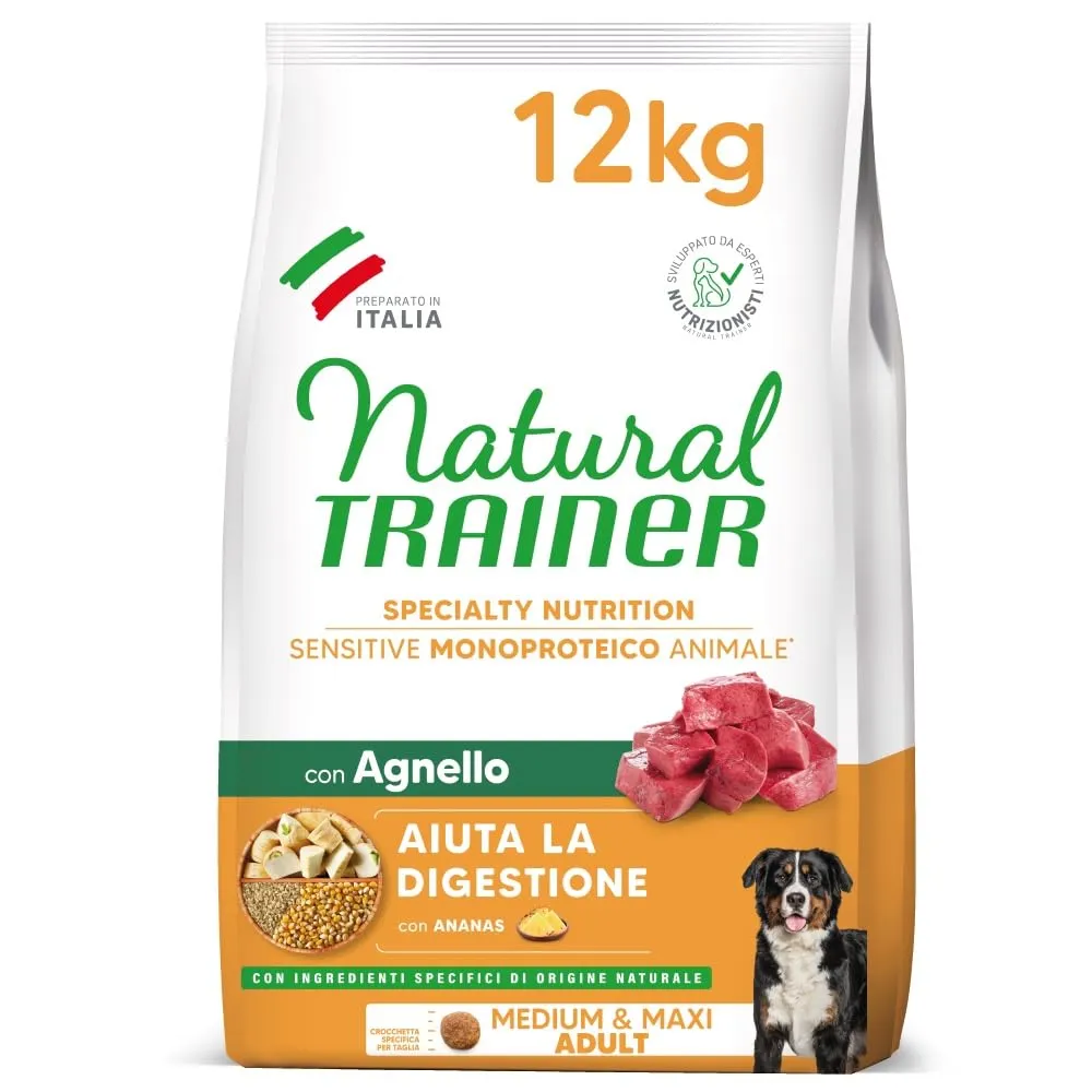 Trainer Sensitive No Gluten Adult con Agnello e Cereali Integrali, 12 kg - immagine 1