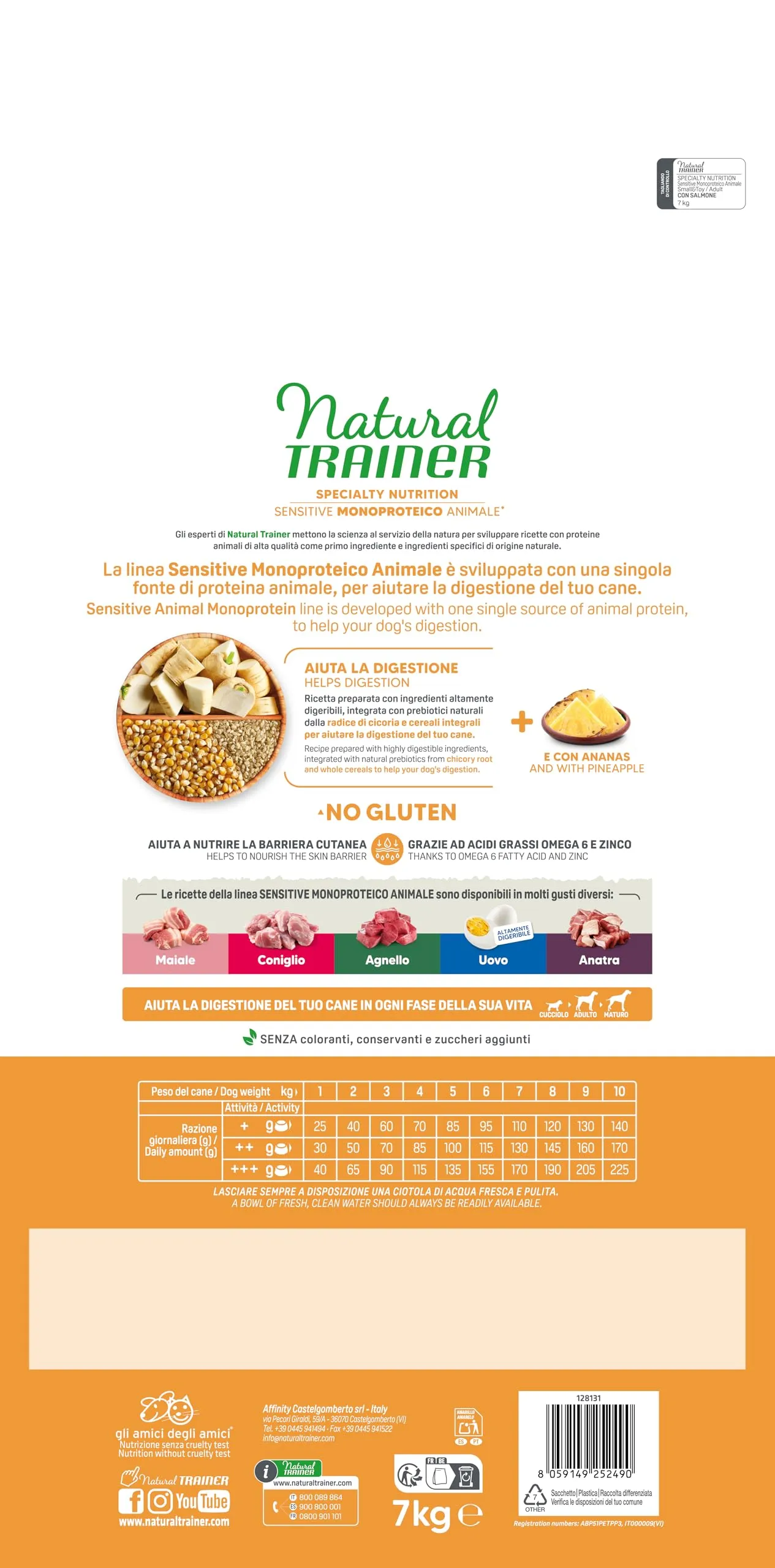 Trainer Natural Sensitive No Gluten Dog Food with Salmon, 7kg - immagine 3