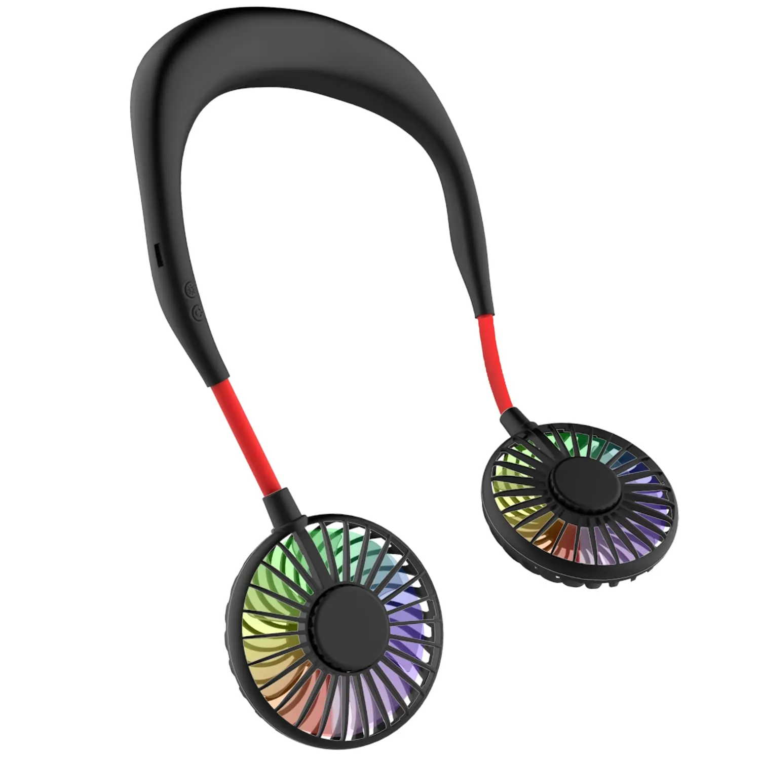 ITSHINY Ventilatore da Collo Portatile USB Ricaricabile, Mani Libere con 3 Velocità e Luci LED, I3020UK - immagine 1