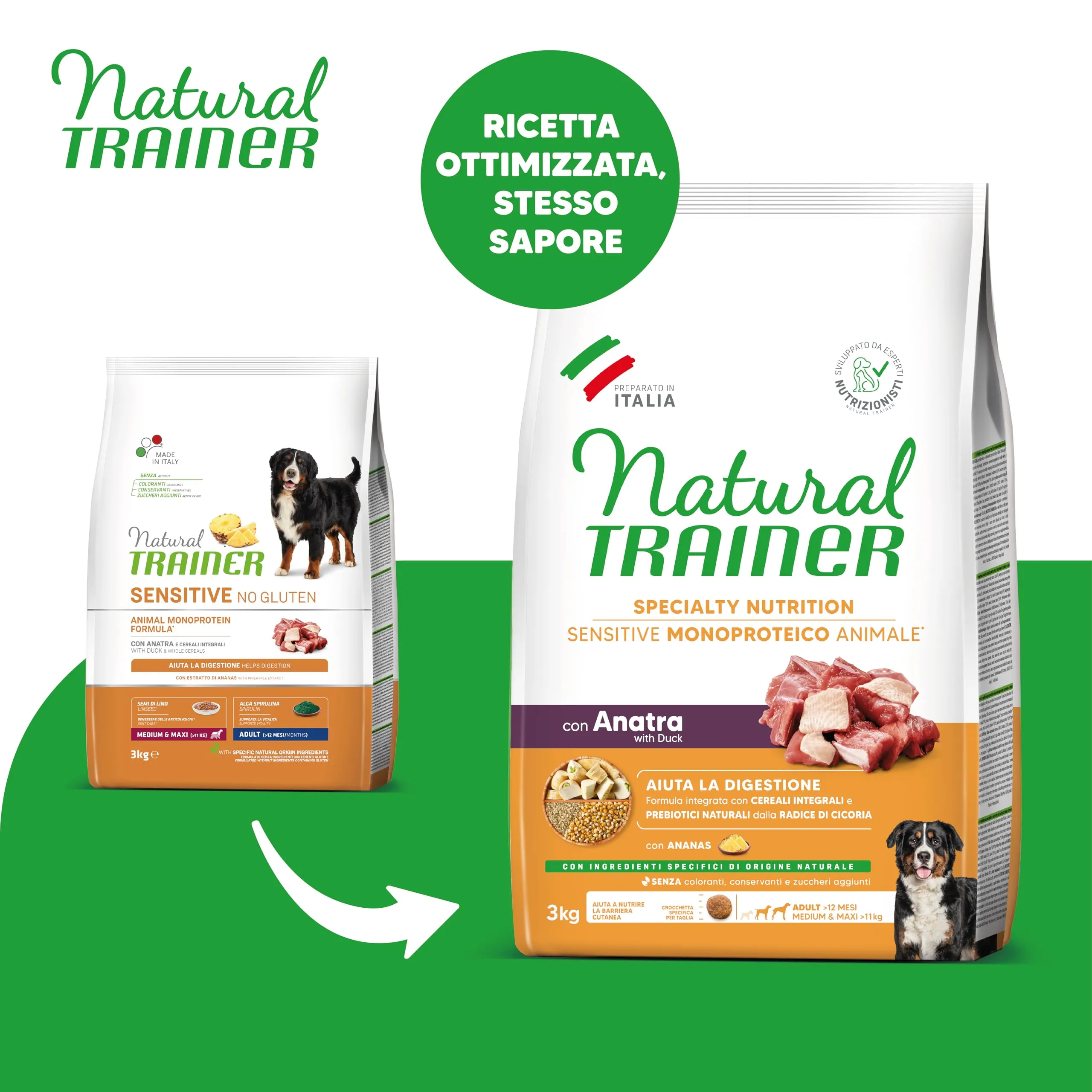 Trainer Natural Sensitive No Gluten Cibo per Cani Adulti con Anatra - 3kg - immagine 2