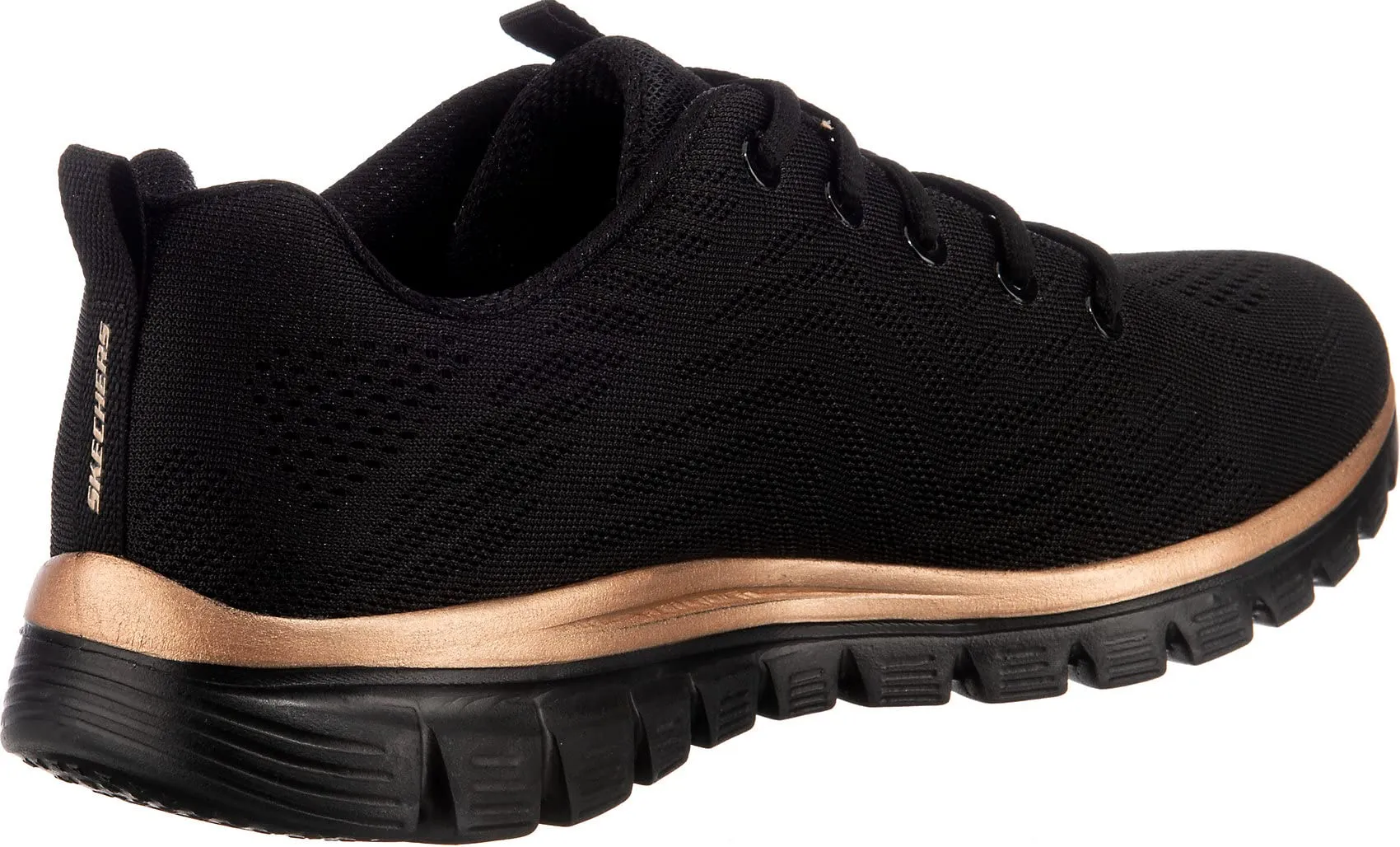 Skechers Graceful Get Connected Trainers, Black Mesh/Rose Gold Trim, 36.5 EU - immagine 5