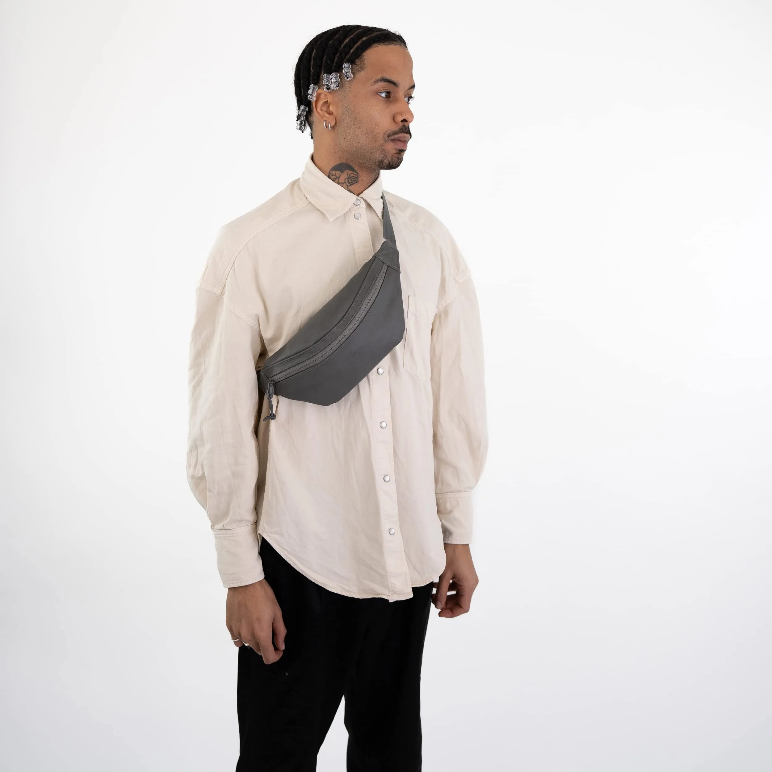 Johnny Urban Toni Marsupio Unisex Grigio - Borsa a Tracolla in Pelle Vegana Idrorepellente - immagine 7