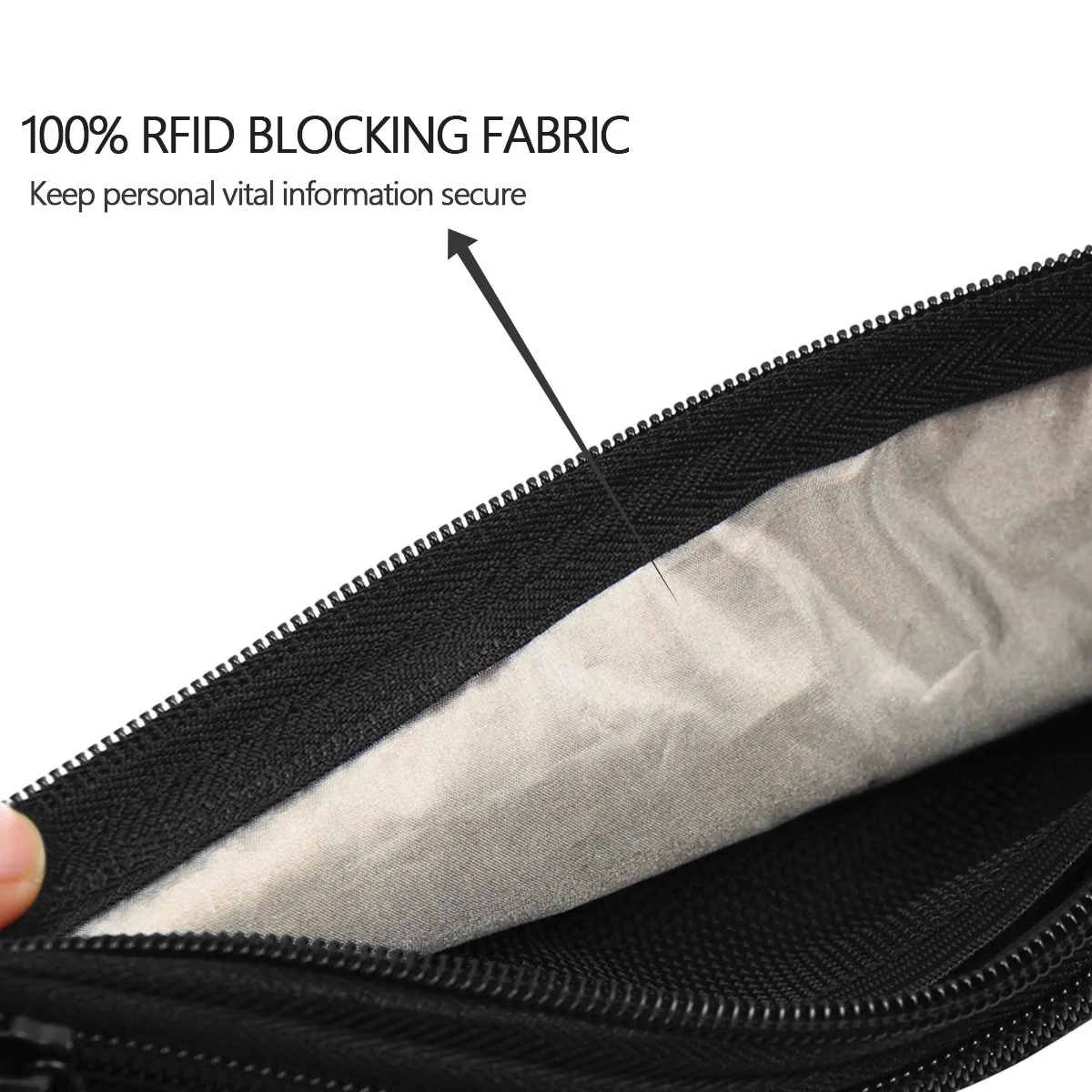 Ryaco Cintura Portasoldi Nascosta RFID, Marsupio da Viaggio Impermeabile per Passaporti, Carte e Telefono, Nero - immagine 2