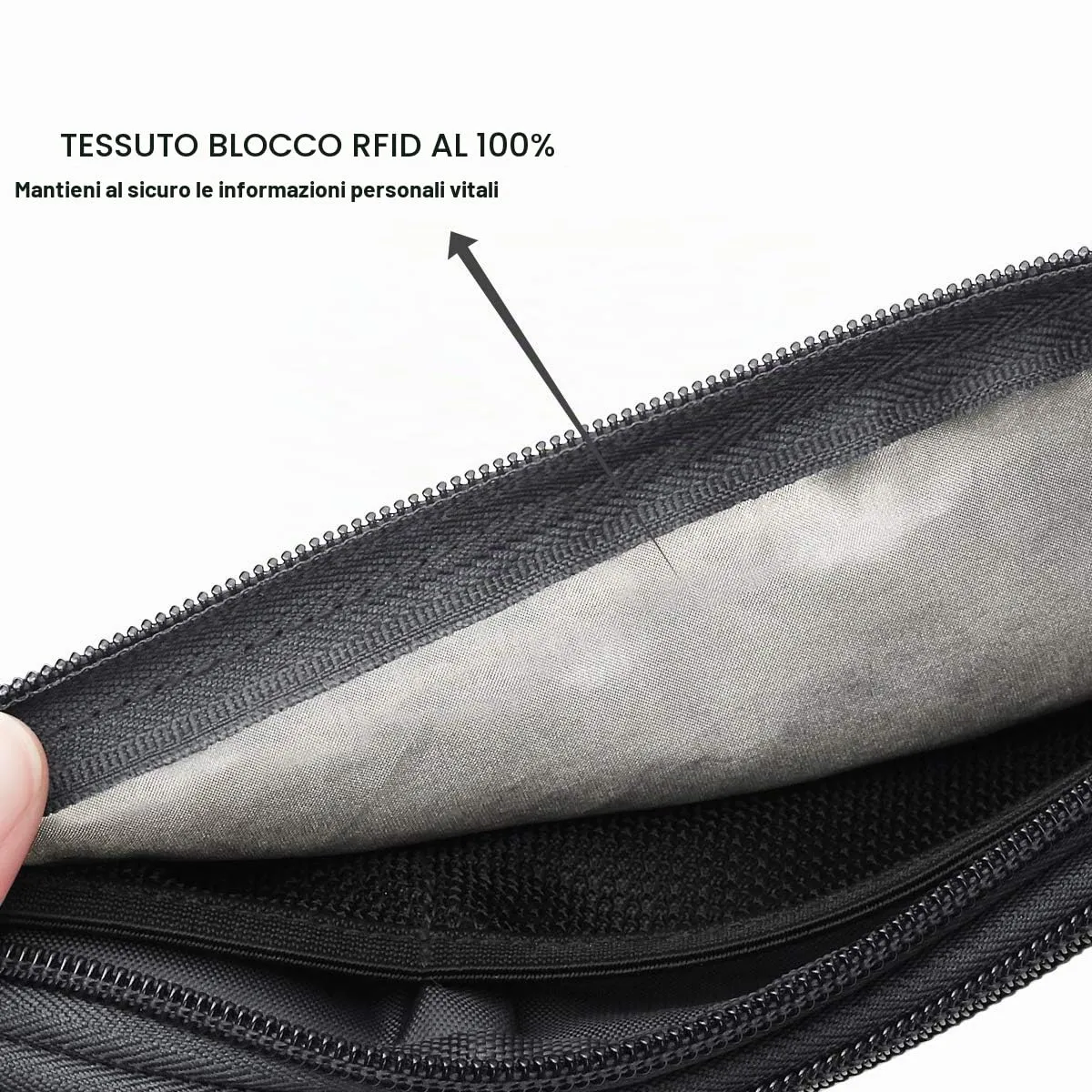 Ryaco Cintura Portasoldi Nascosta RFID Impermeabile per Uomo e Donna, Grigio - immagine 3
