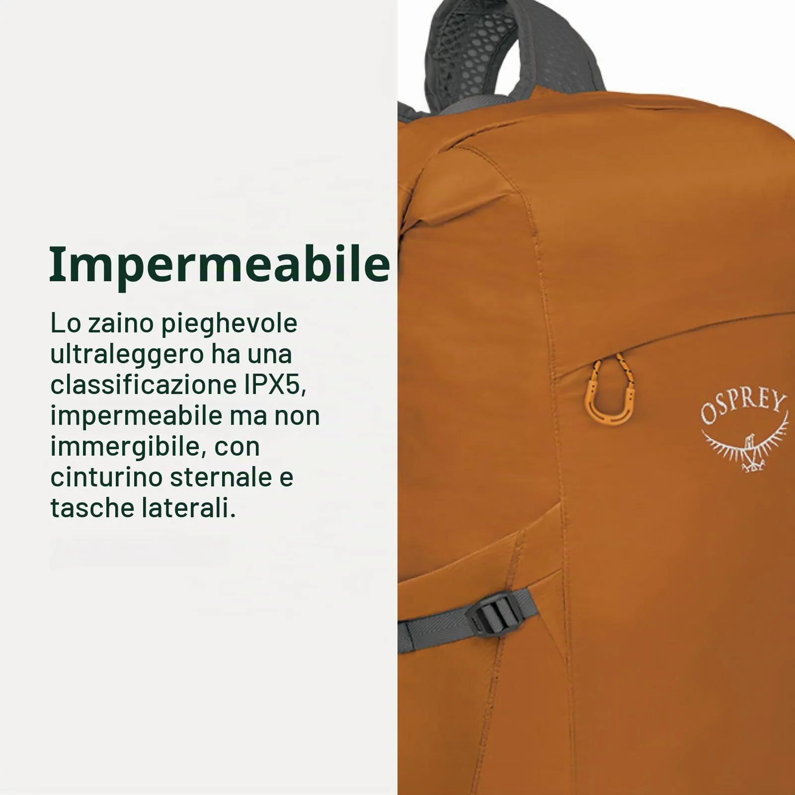 Osprey Ultralight Stuff Waterproof Backpack, 20L, Waterfront Blue - immagine 3