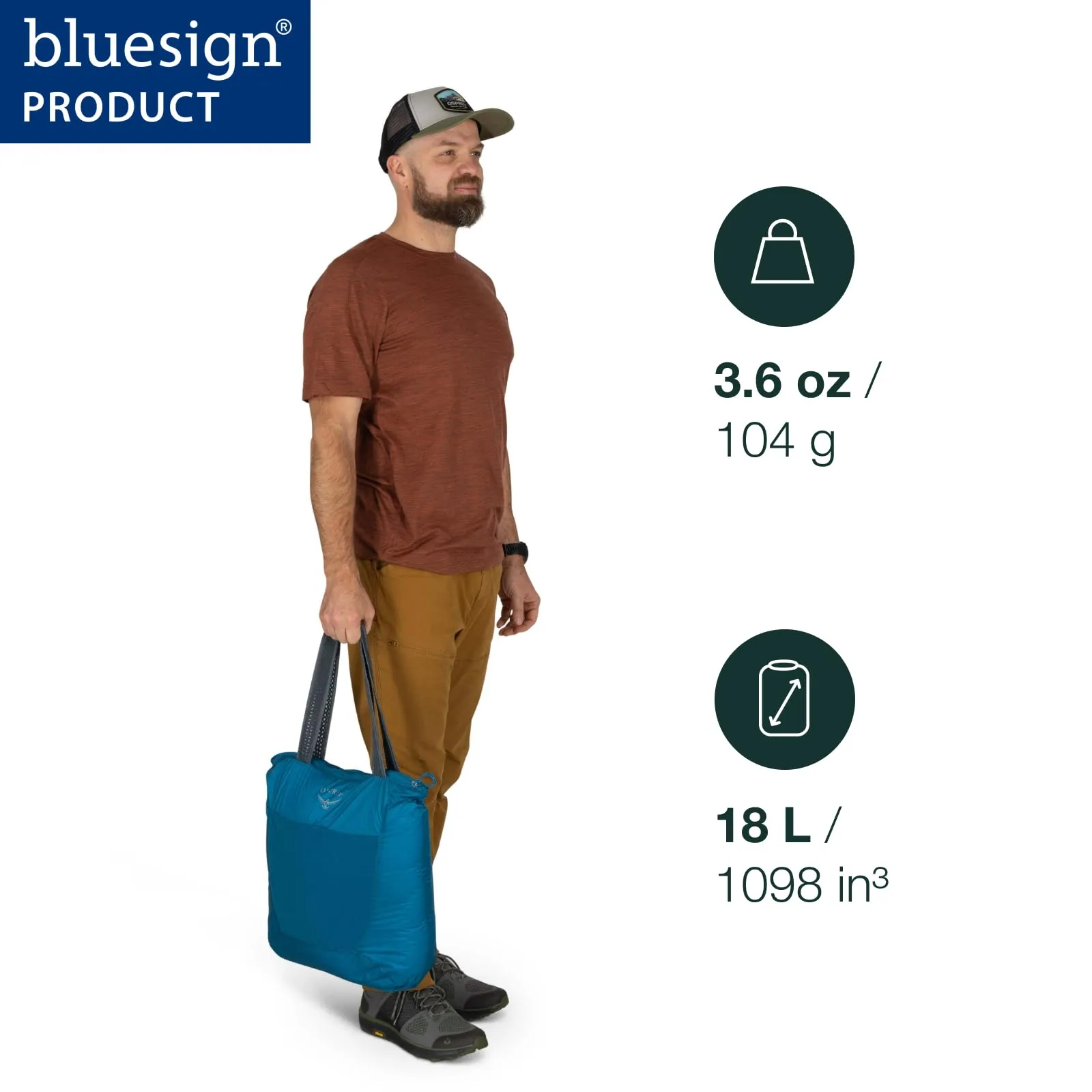 Osprey Ultralight Stuff Tote Bag, 18L, Black - immagine 3