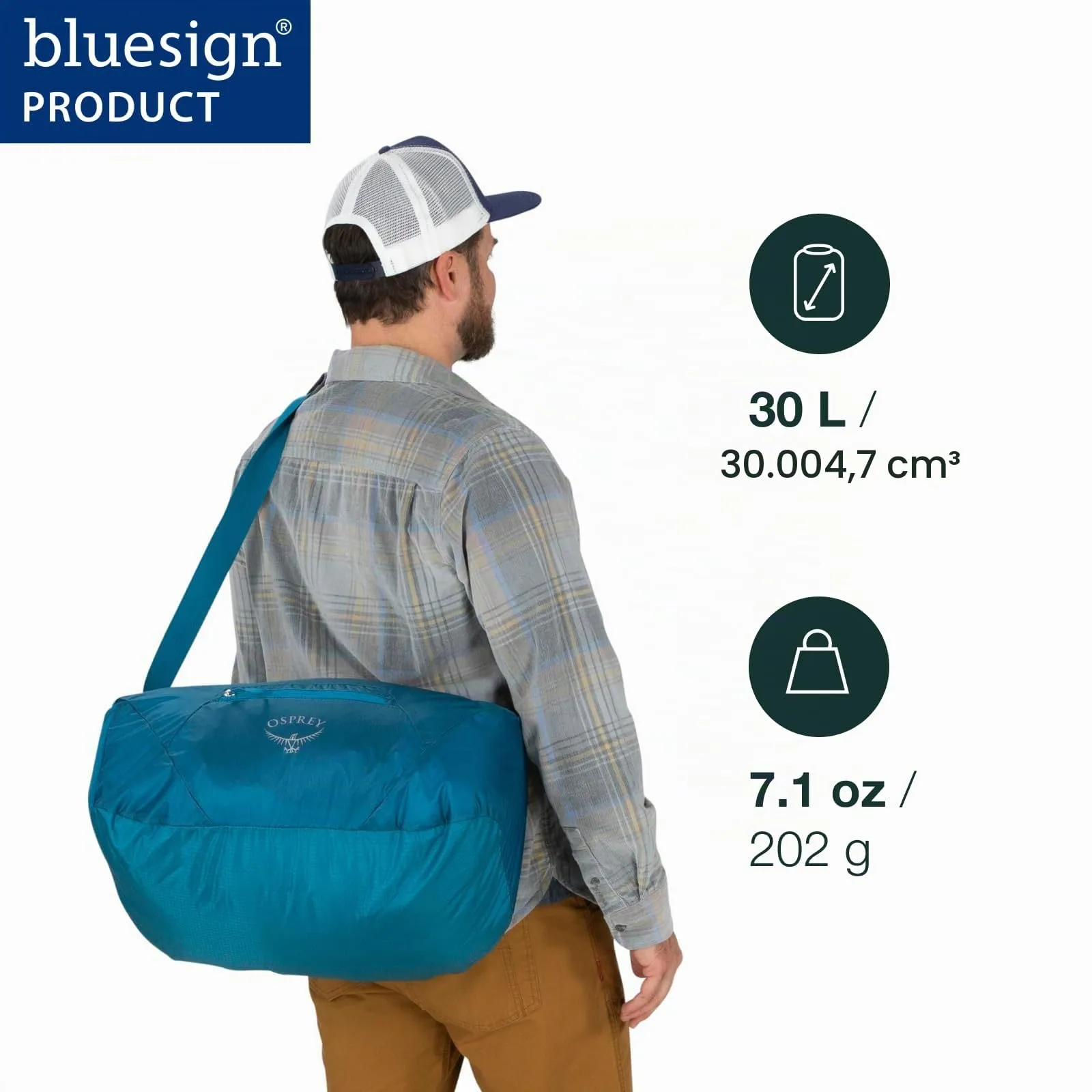 Osprey Ultralight Stuff Borsone 30L, Black - immagine 2