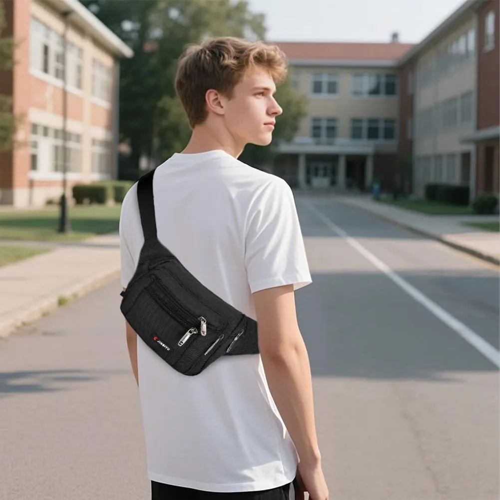 Aucuu Marsupio Impermeabile in Tessuto Oxford per Uomo e Donna, Sportivo Regolabile per Ciclismo, Running, Escursionismo e Trekking - immagine 9