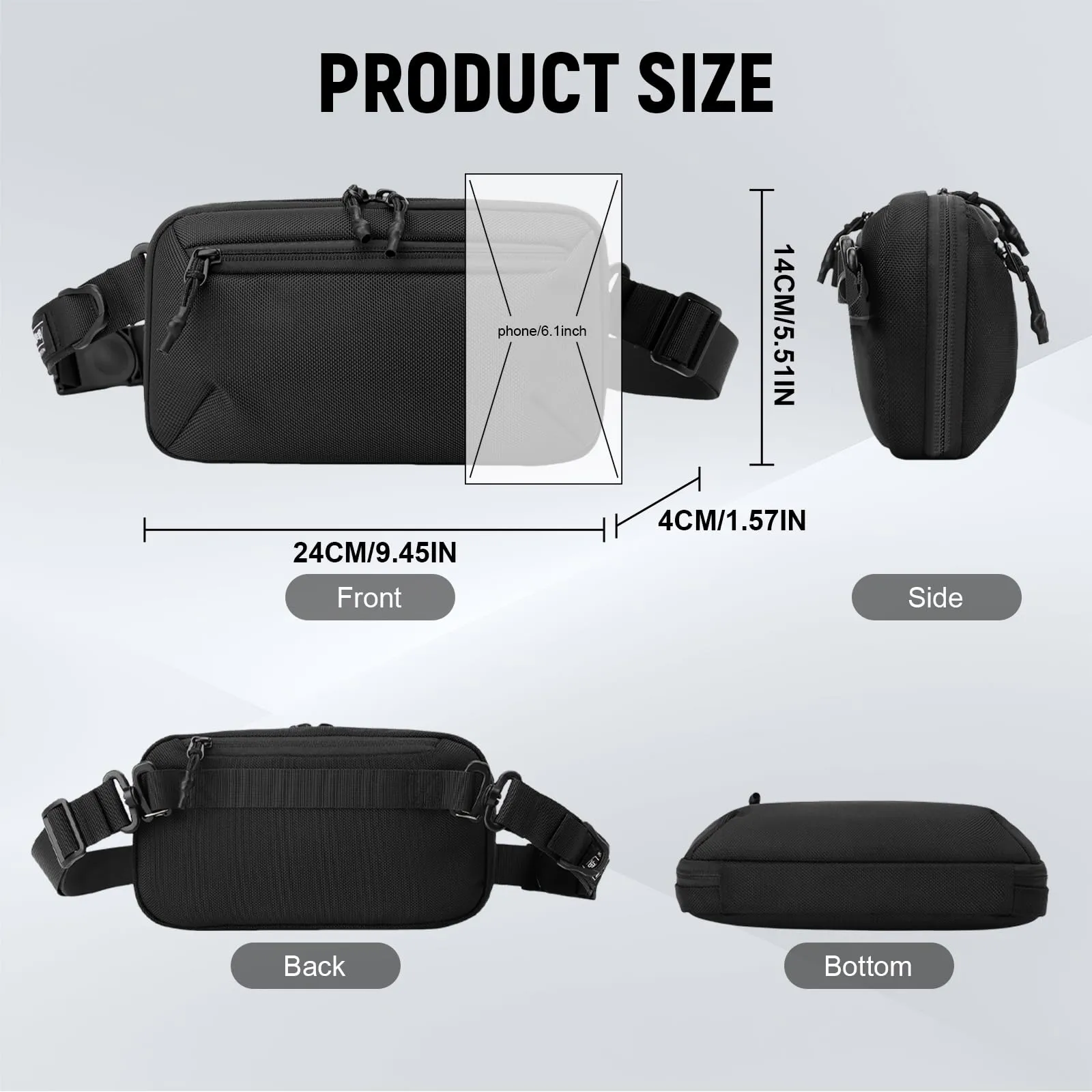 Aucuu Zaino Monospalla Sling Bag Multifunzione per Uomo - immagine 2