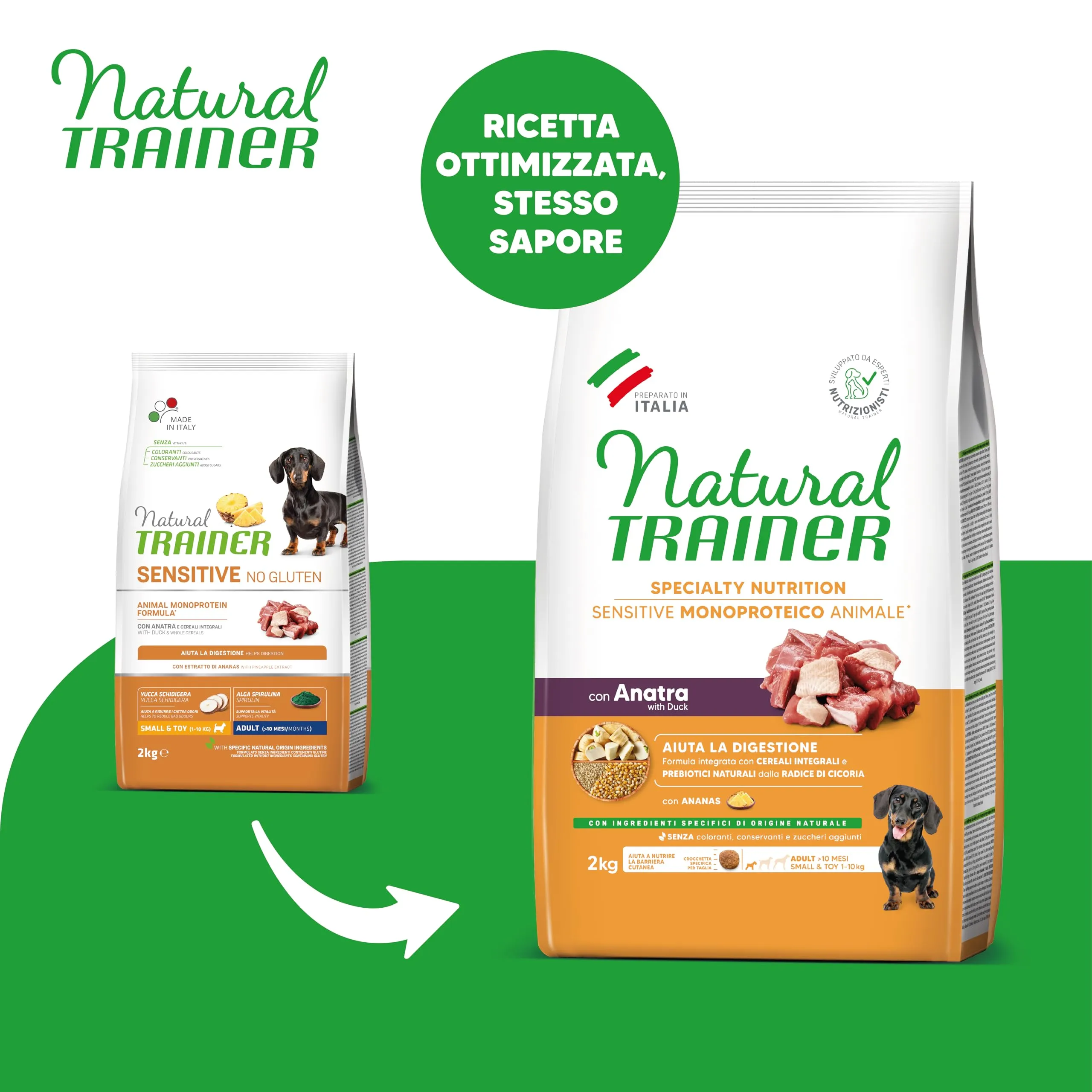 Trainer Natural Sensitive No Gluten Dog Food Adult Duck, 2kg - immagine 2