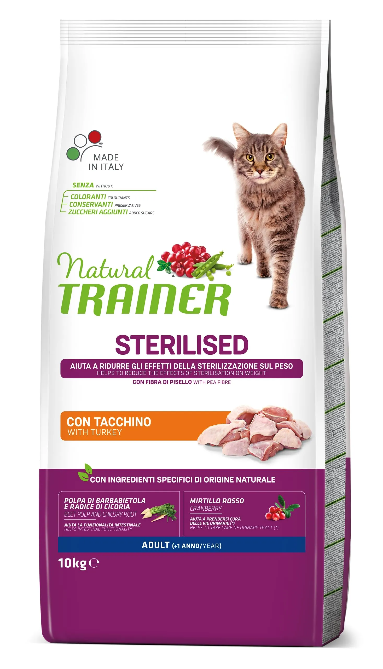 Trainer Natural Cat Sterilised Adult con Carni Bianche e Fibra di Pisello 10 kg - immagine 5